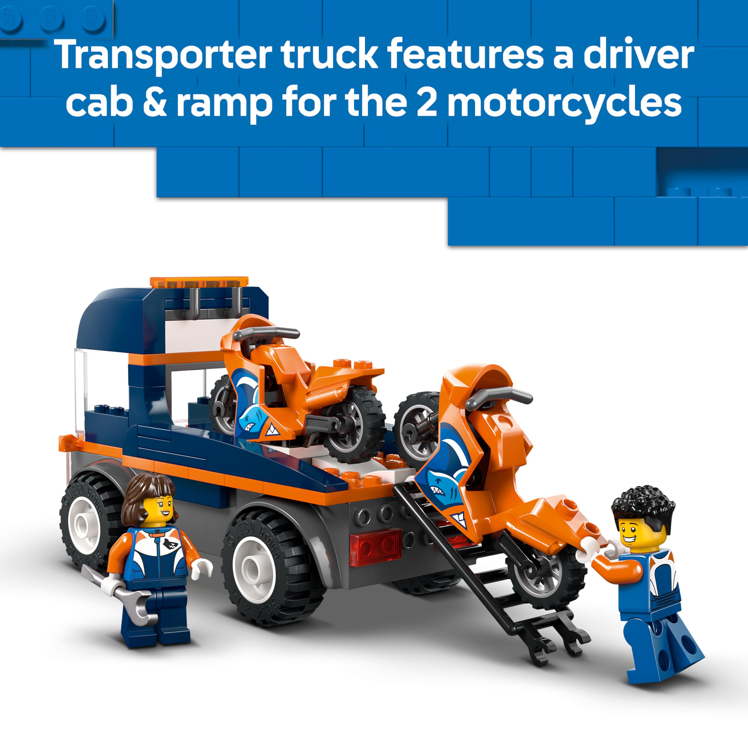 LEGO City Motorcycle Transporter Building Set 60491 for Ages 4+ | Includes Truck, 2 Motorcycles & 2 Minifigures 5