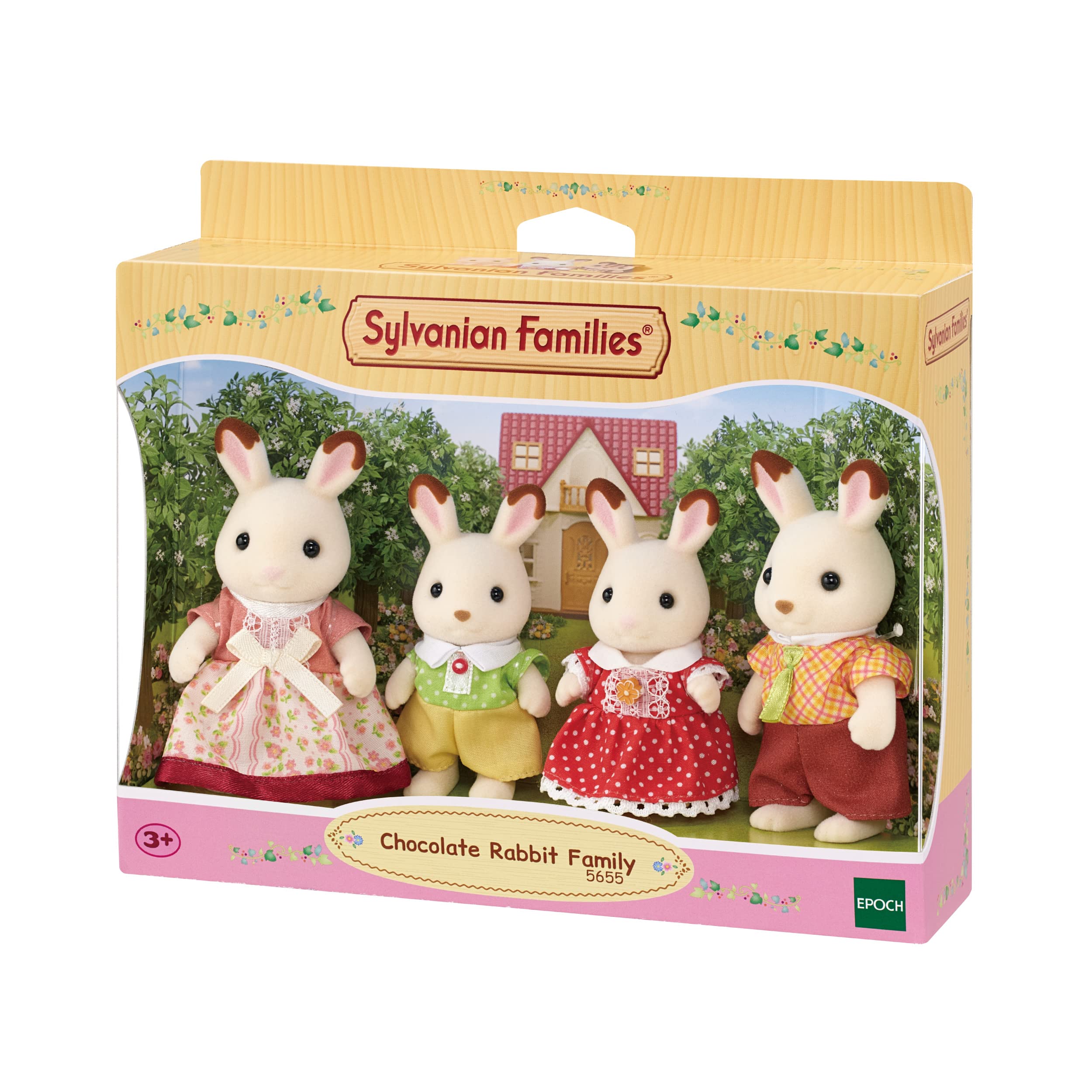 Sylvanian Families Chocolate Rabbit Family Doll Set - Articulated Figures with Removable Clothes