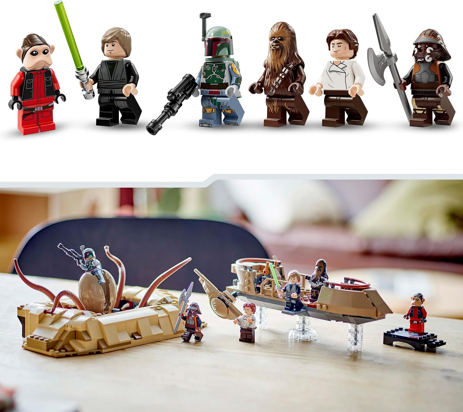 LEGO Star Wars: Return of the Jedi Desert Skiff & Sarlacc Pit Playset - Buildable Vehicle Toy for Kids 9+