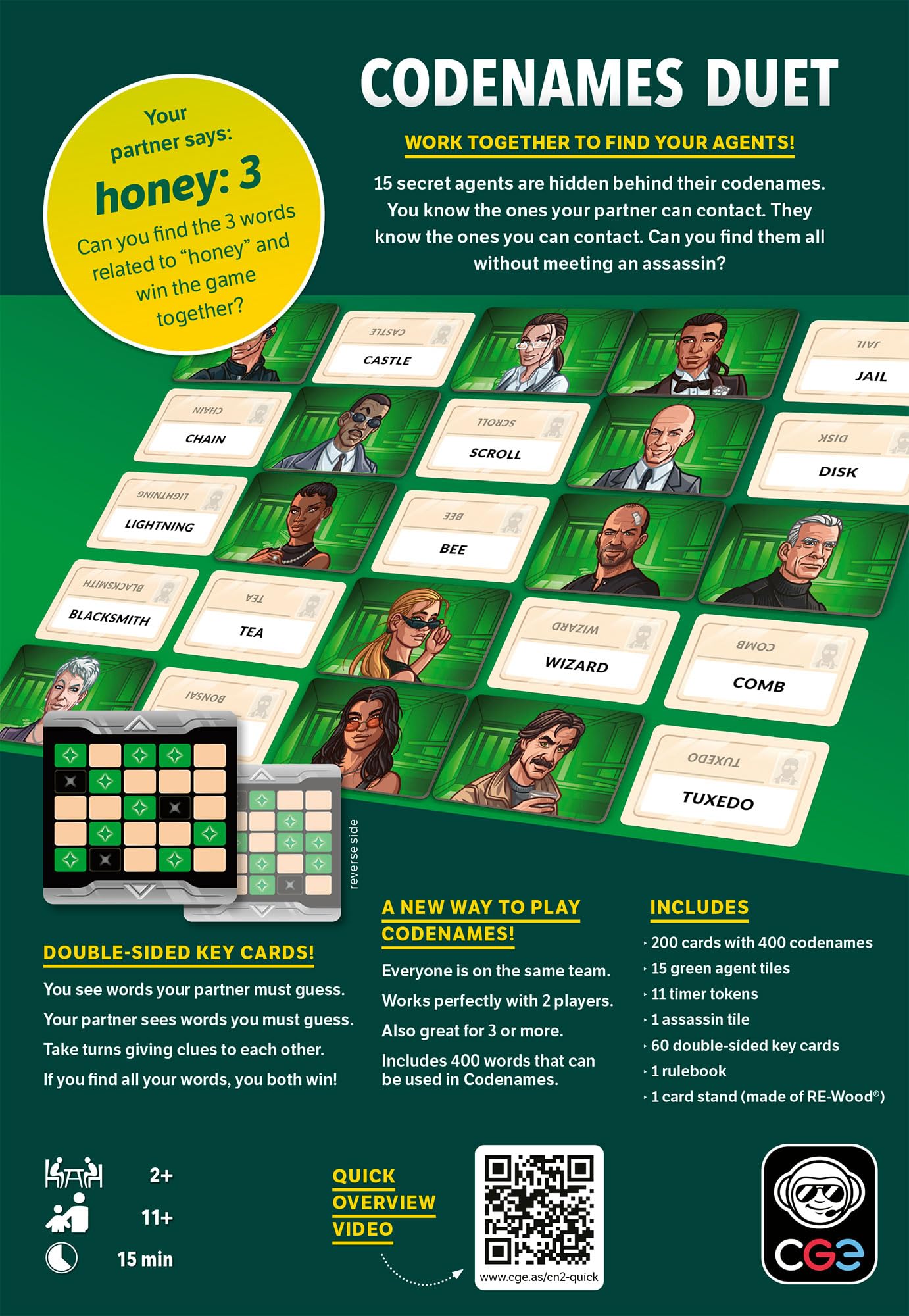 CGE Czech Games Edition Codenames Duet (2nd Edition) - Cooperative Word Game | 2 Players | Ages 11+ 4