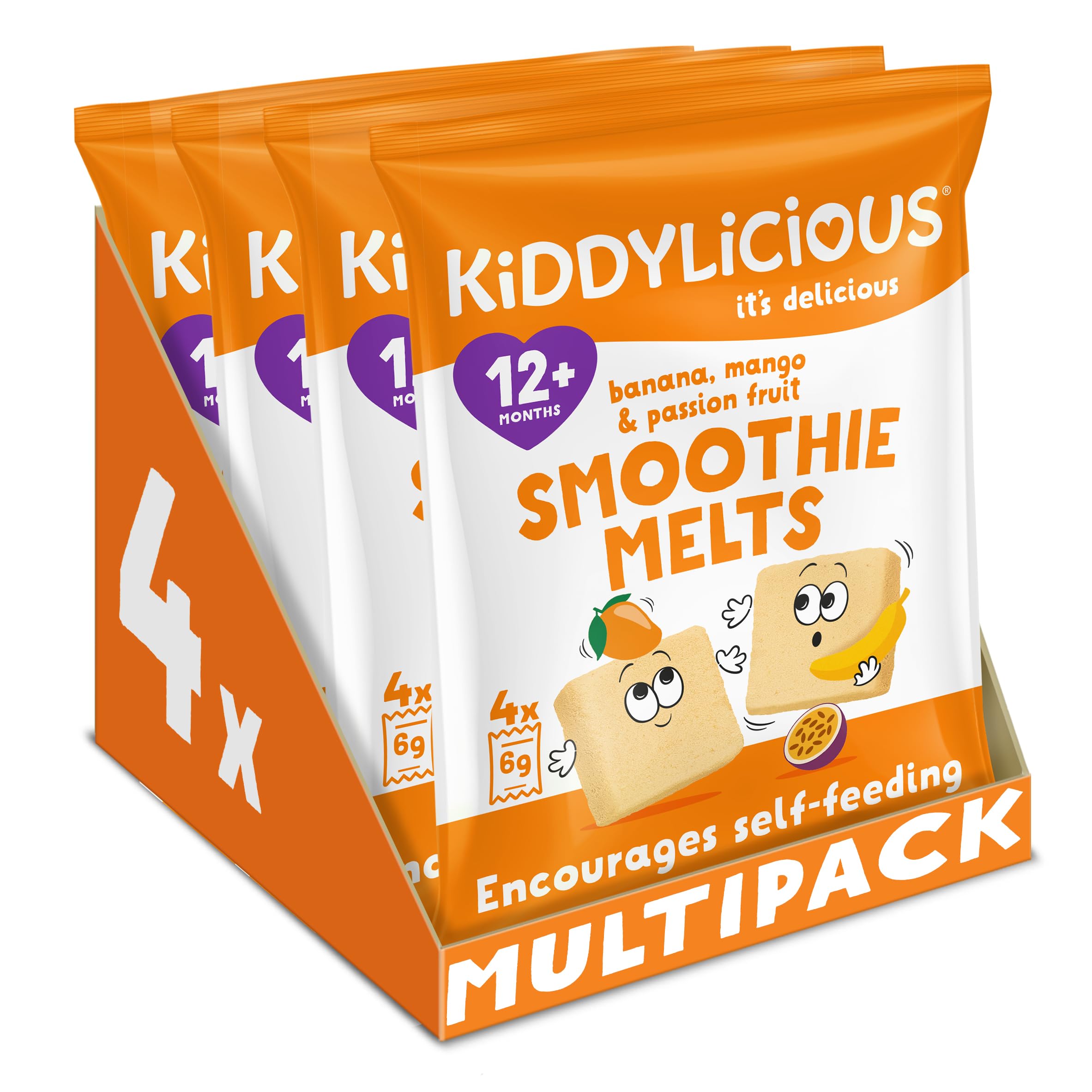 Kiddylicious Banana, Mango & Passionfruit Smoothie Melts - Fruit Snacks for Toddlers