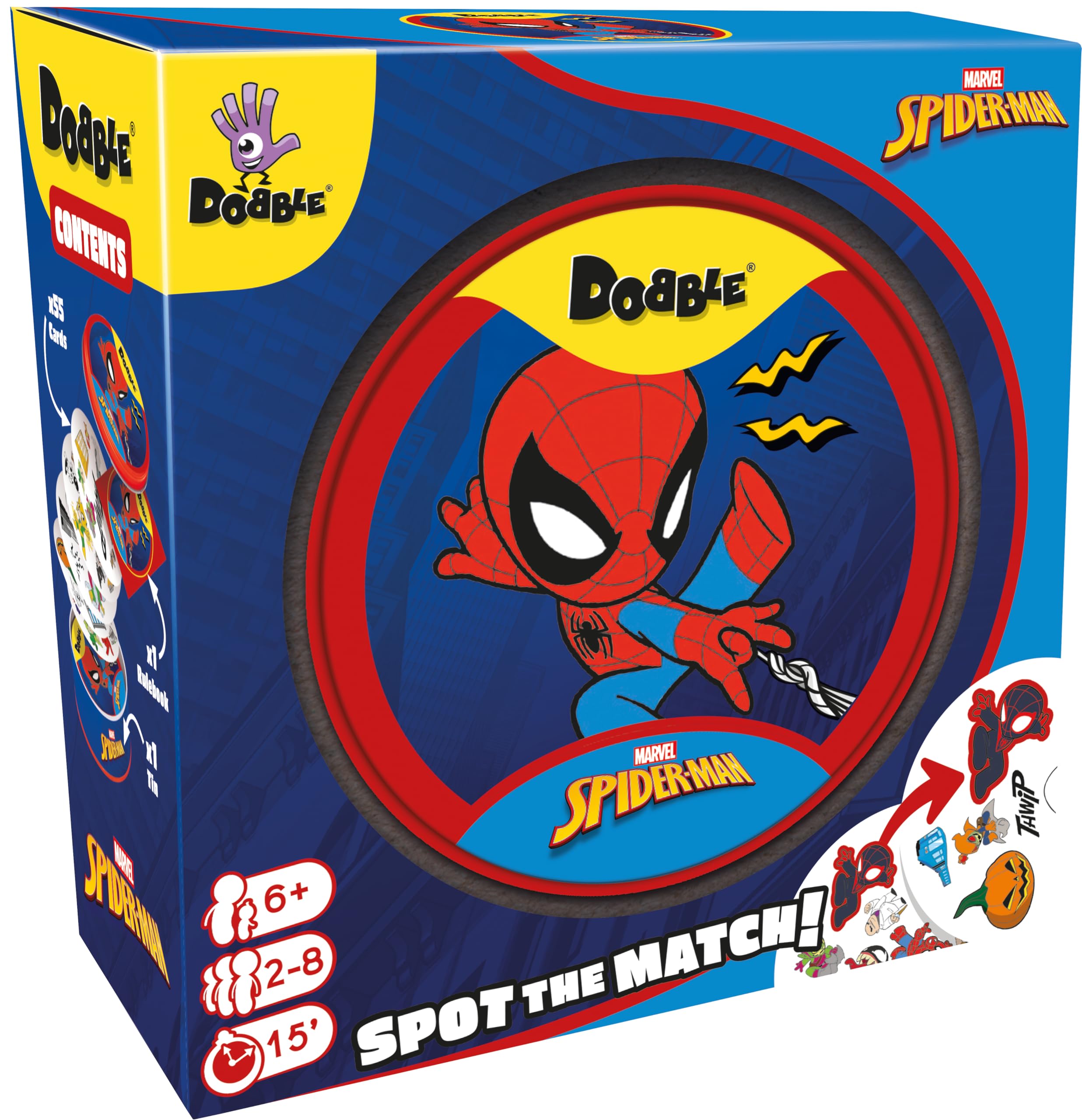 Asmodee Dobble Spiderman Family Card Game | Ages 6+ | 2-8 Players | 15+ Min