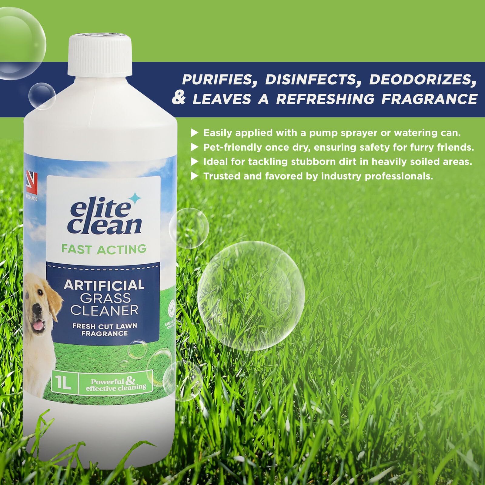 Vivo Technologies Artificial Grass Cleaner - Concentrated Odour Remover for Pet-Friendly Lawns | 1 Litre 5