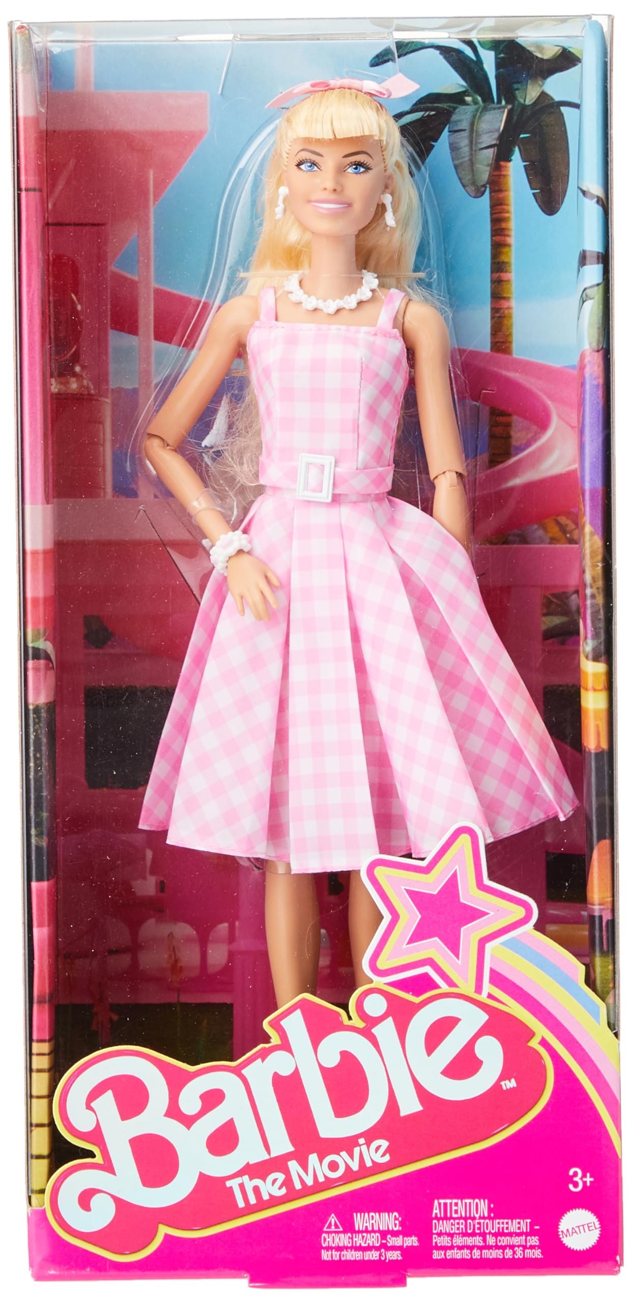 Barbie Signature - Barbie The Movie Doll (HPJ96) | Pink Gingham Dress | Multicolor Plastic 4
