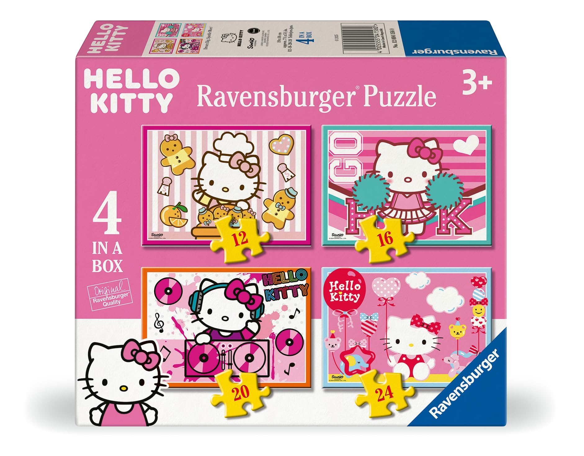 Ravensburger Hello Kitty 4 in a Box Jigsaw Puzzles - 12, 16, 20, 24 Pieces | Ages 3+ 1