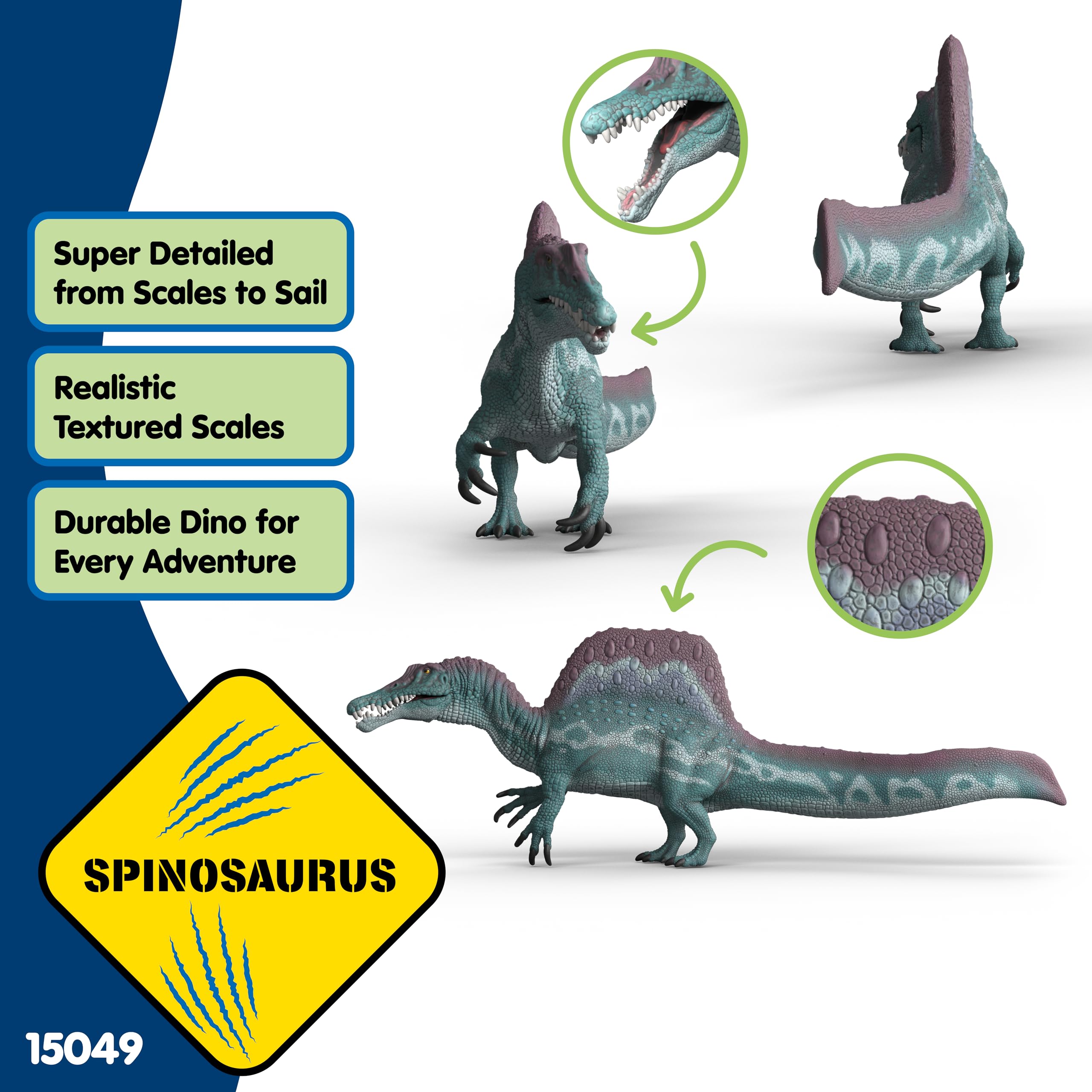 Schleich Spinosaurus Figure 15049 - Green Plastic Miniature | Ages 5-12