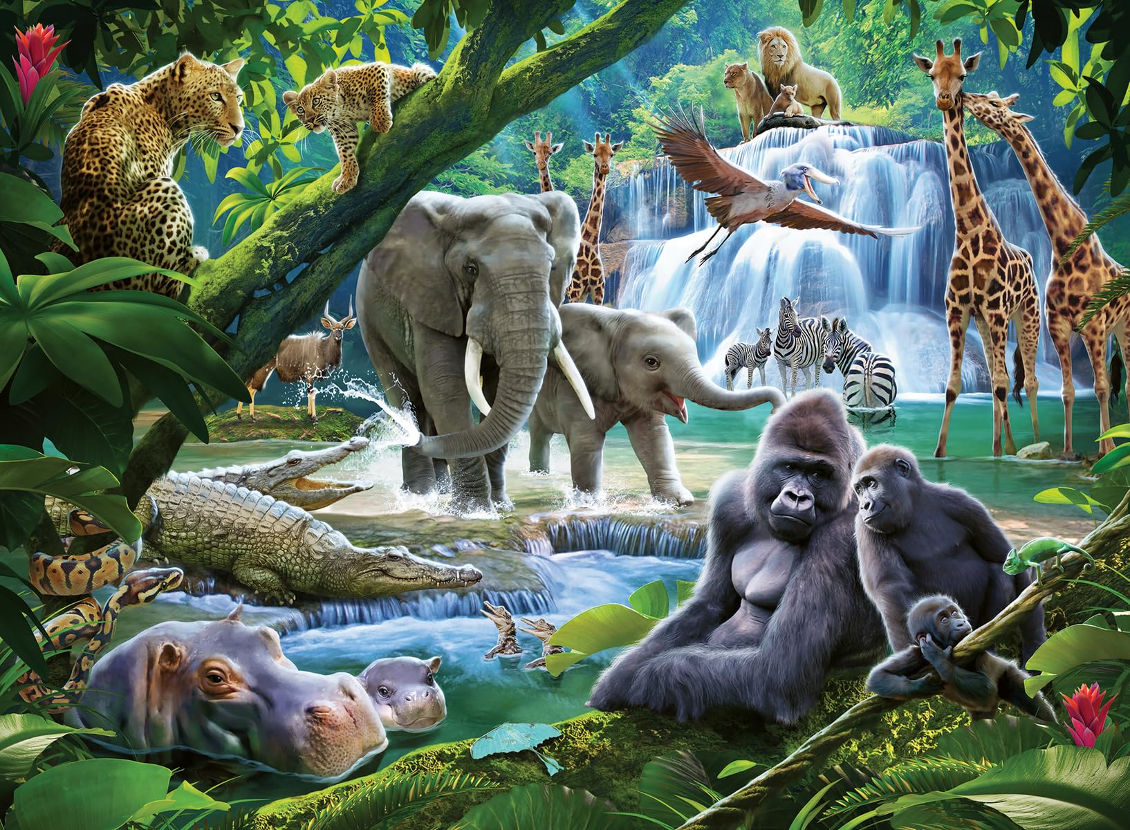 Ravensburger Jungle Families 100 Piece Jigsaw Puzzle for Kids Ages 6+ | Extra Large Pieces