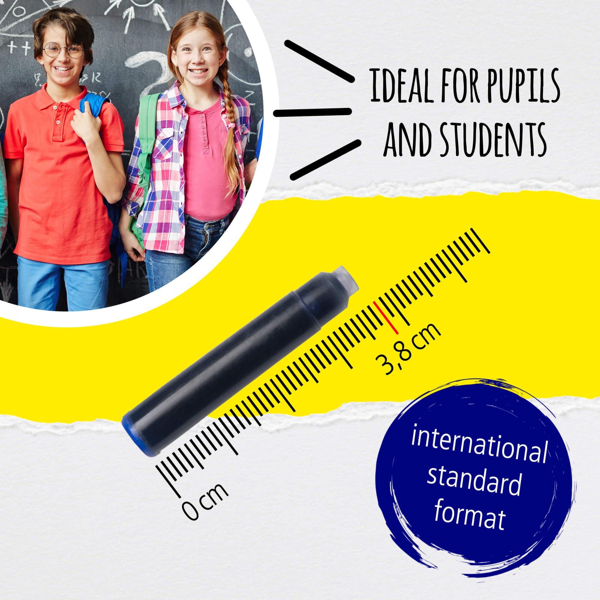 Online Pen Refills - Royal Blue Ink Cartridges for Standard Fountain Pens | Box of 6 5
