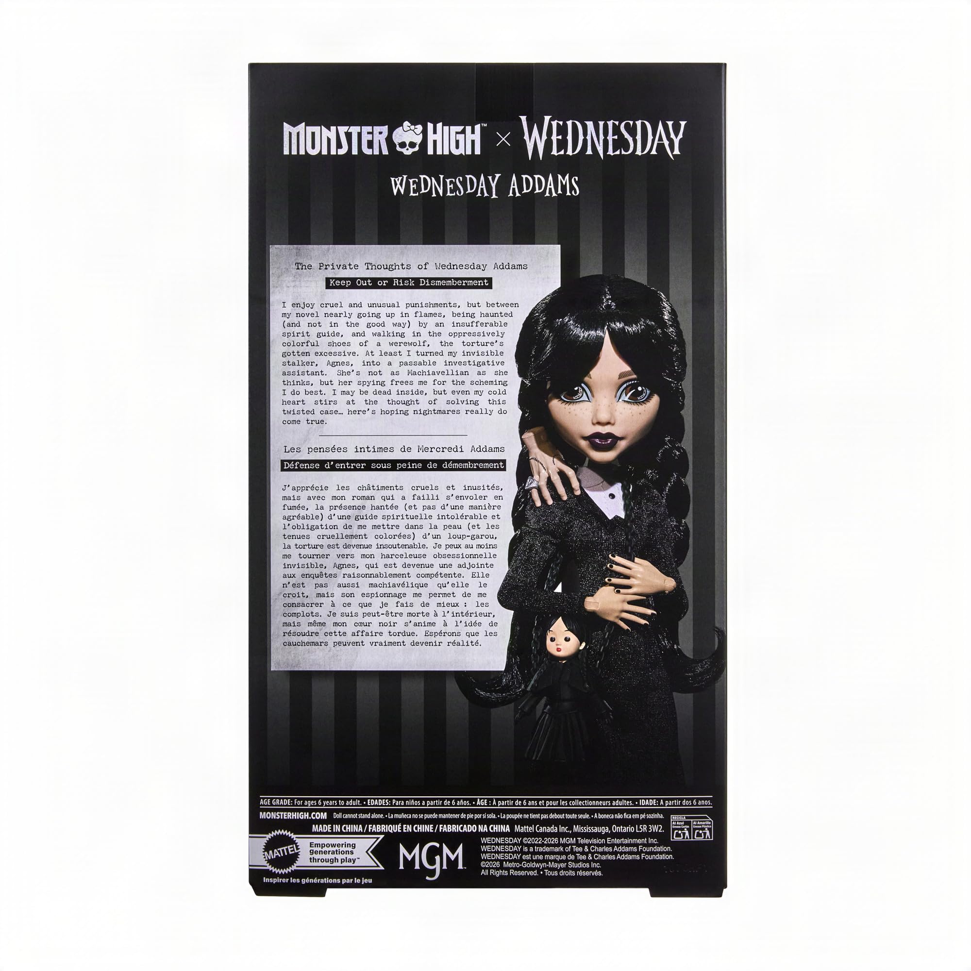 Monster High x Wednesday Addams Doll - 6Y+ Age Range | Plastic | Unisex Children 6