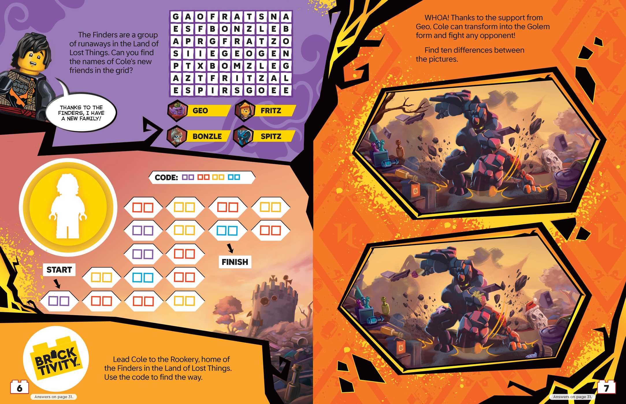 LEGO Ninjago Ninja Masters: Design with Stickers Activity Book with Minifigure | Ages 5-8 | 64 Pages 7