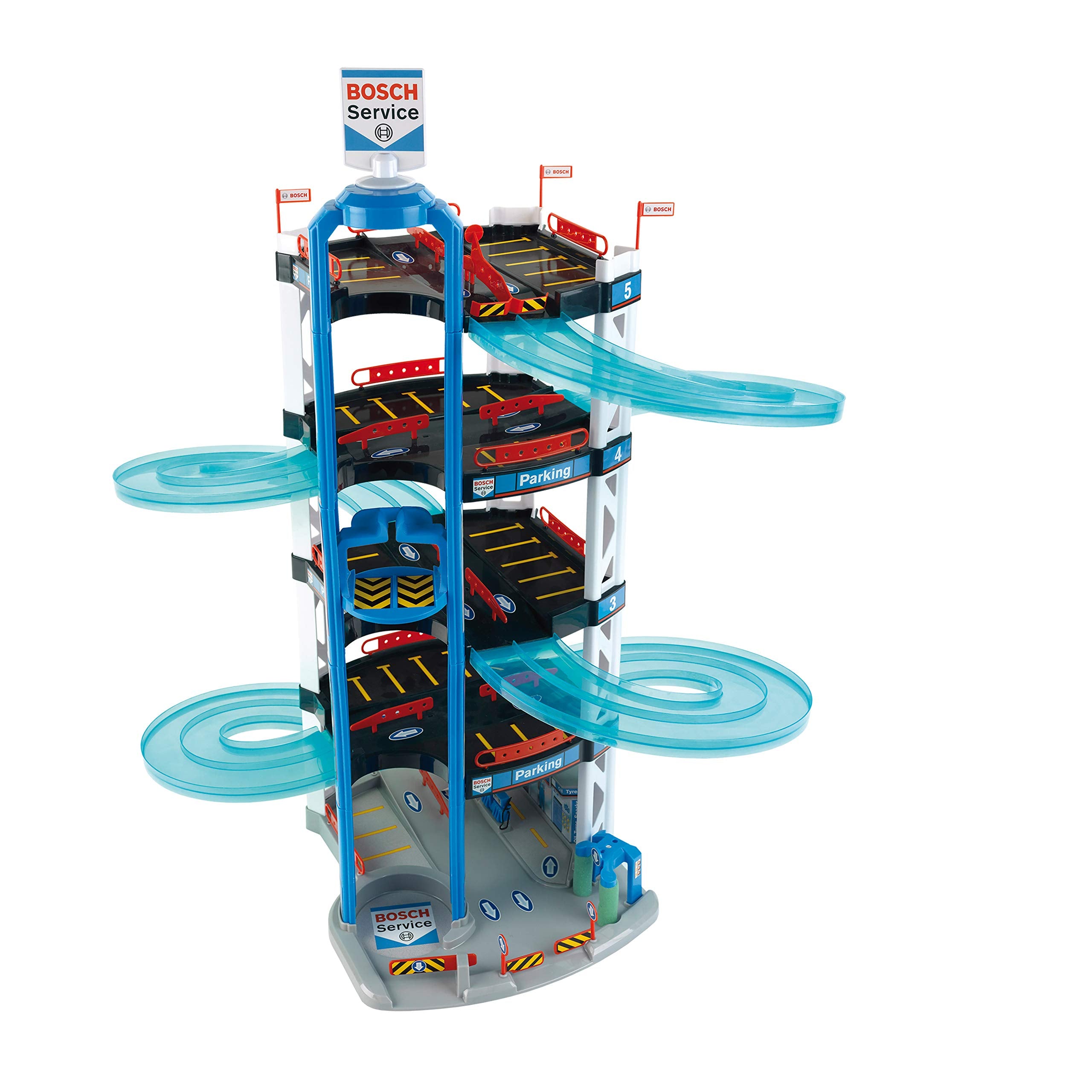Theo Klein Bosch Car Service Multi-Storey Car Park - 5 Levels, 2-Lane Ramp | Ages 3+