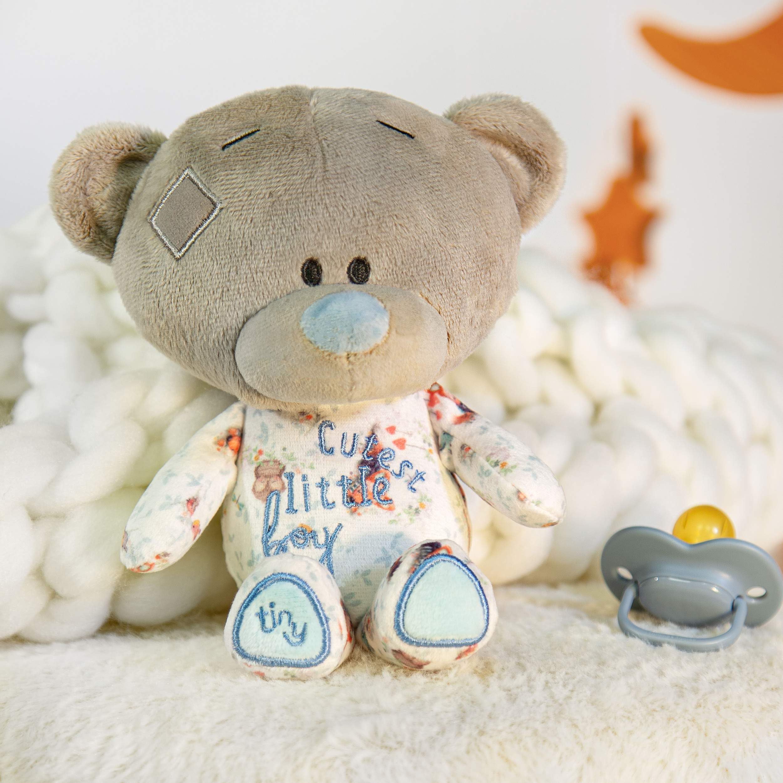 Me to You Tiny Tatty Teddy Boy Plush - 15cm | Baby Safe from Birth | Woodland Print 2