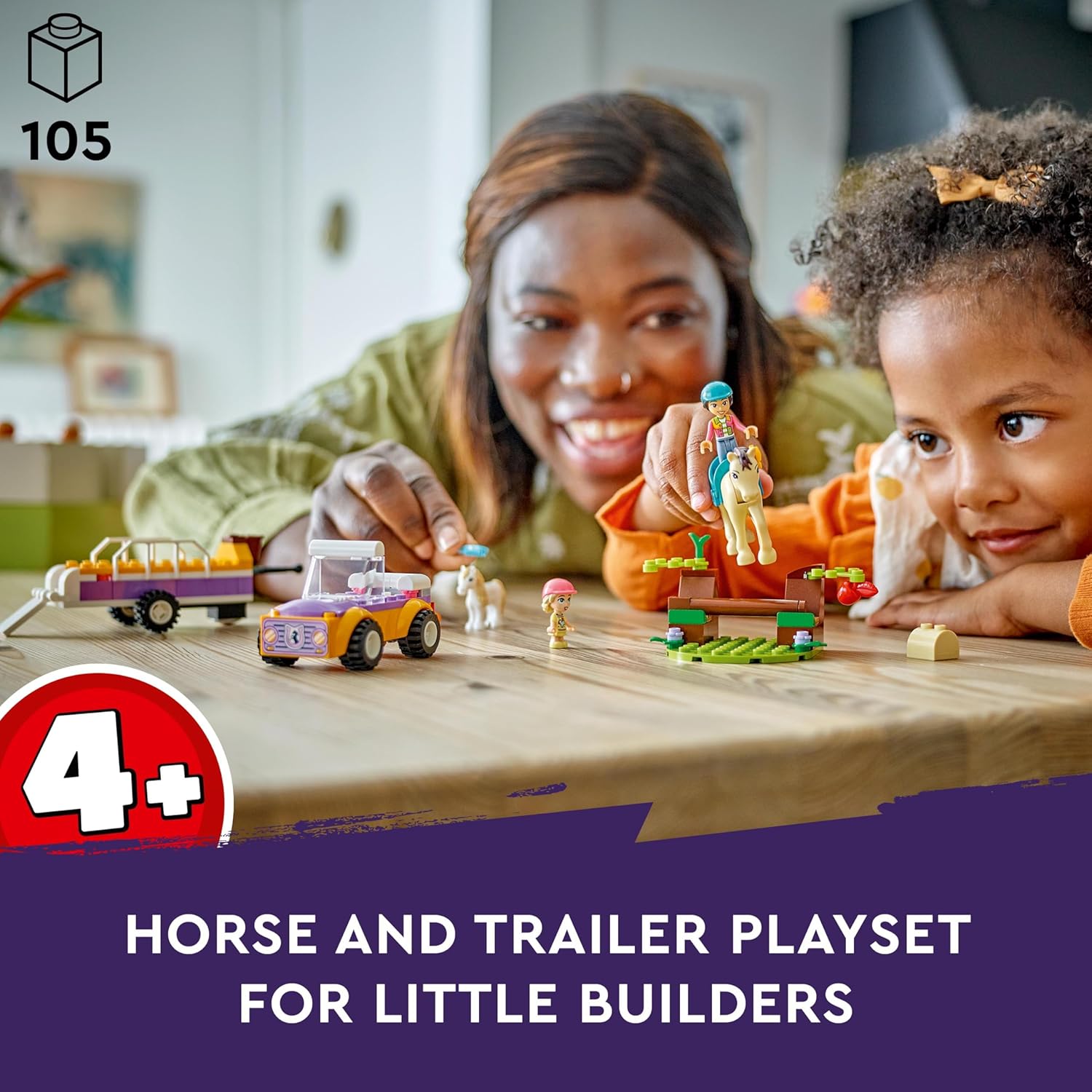 LEGO Friends Horse and Pony Trailer Set - Building Toy with Mini Dolls & Animals for Ages 4+ 5