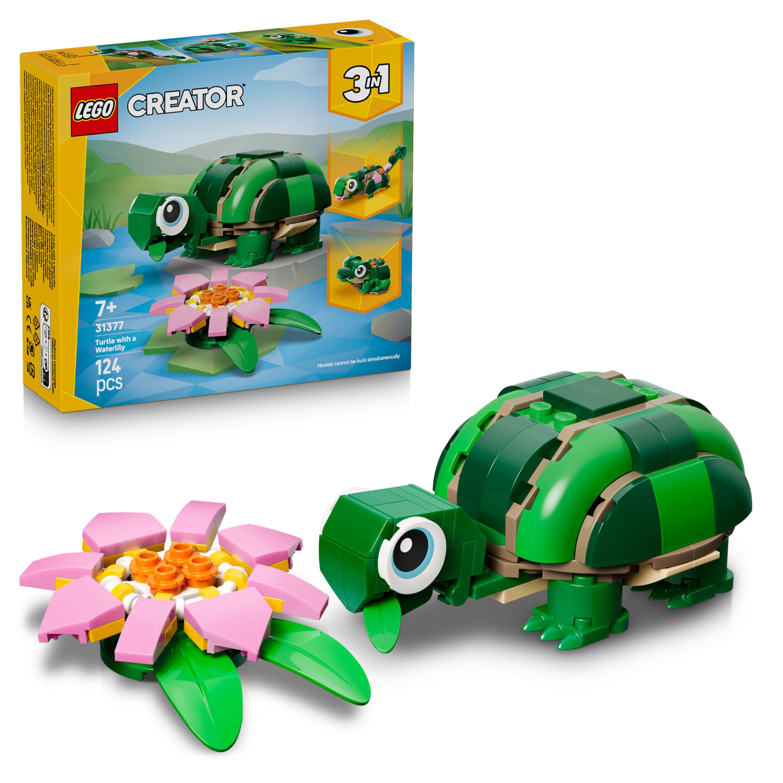 LEGO Creator 3in1 Turtle with a Water Lily Flower Toy - Animal Figure Trans
