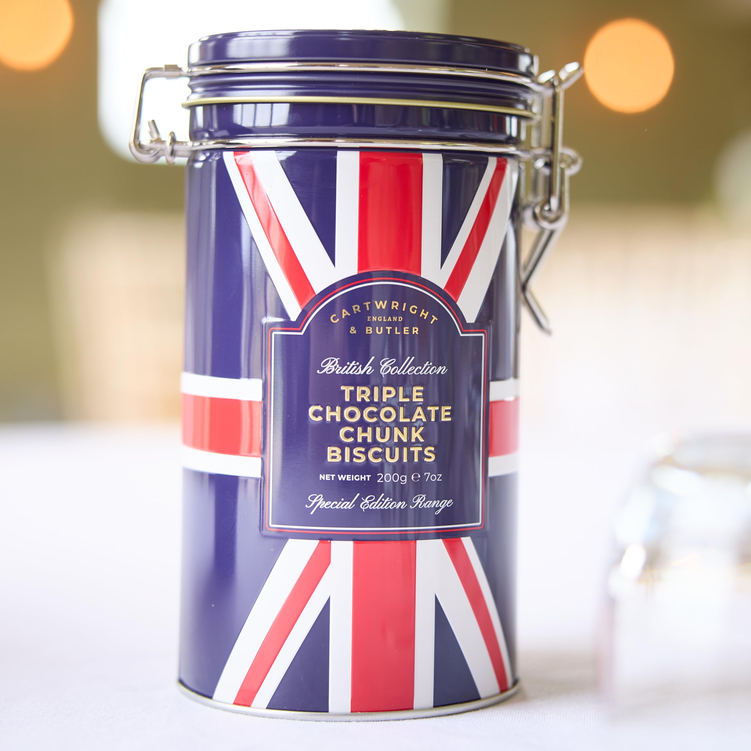 Cartwright & Butler Triple Chocolate Chunk Biscuits - 200 gram Tin | Contains White, Milk & Dark Chocolate 2