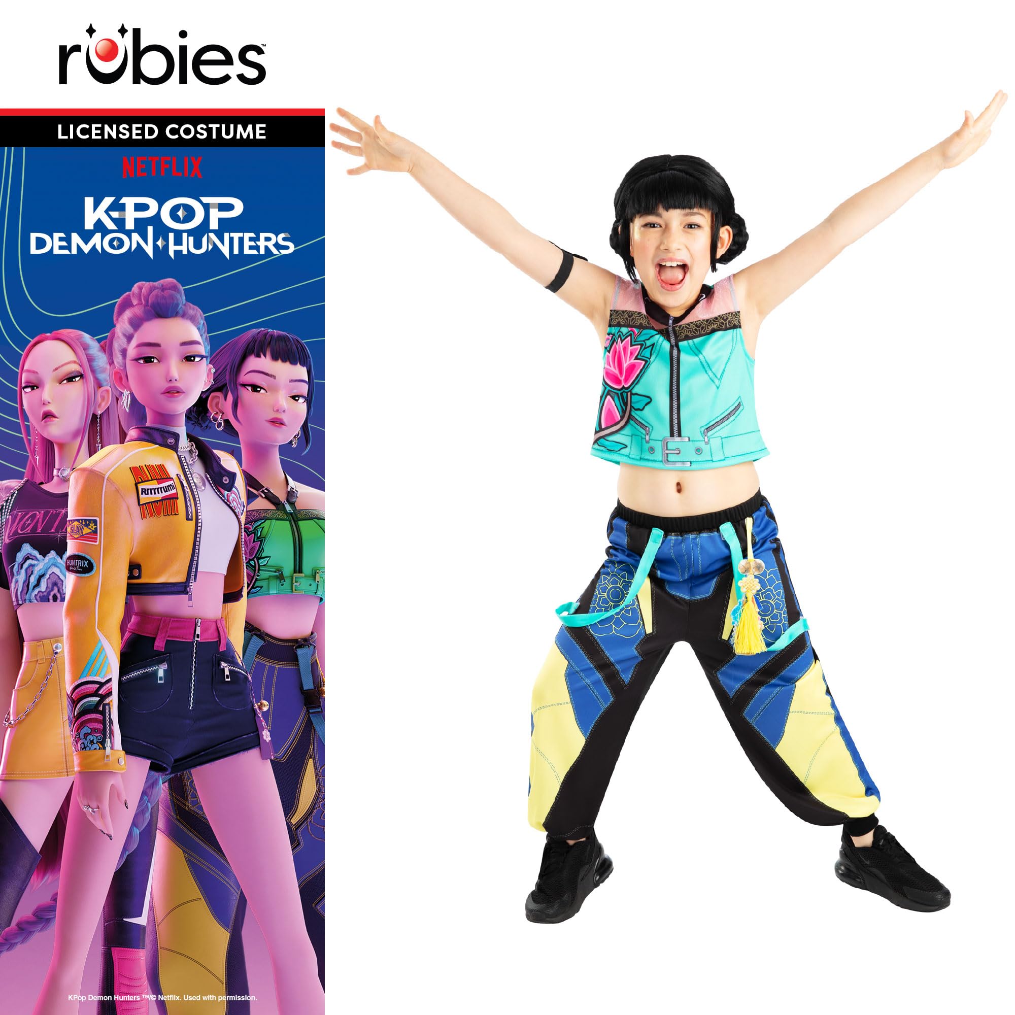 Rubies Official K-Pop Demon Hunters Zoey Child Costume - Size 7-8 Years | Polyester 5