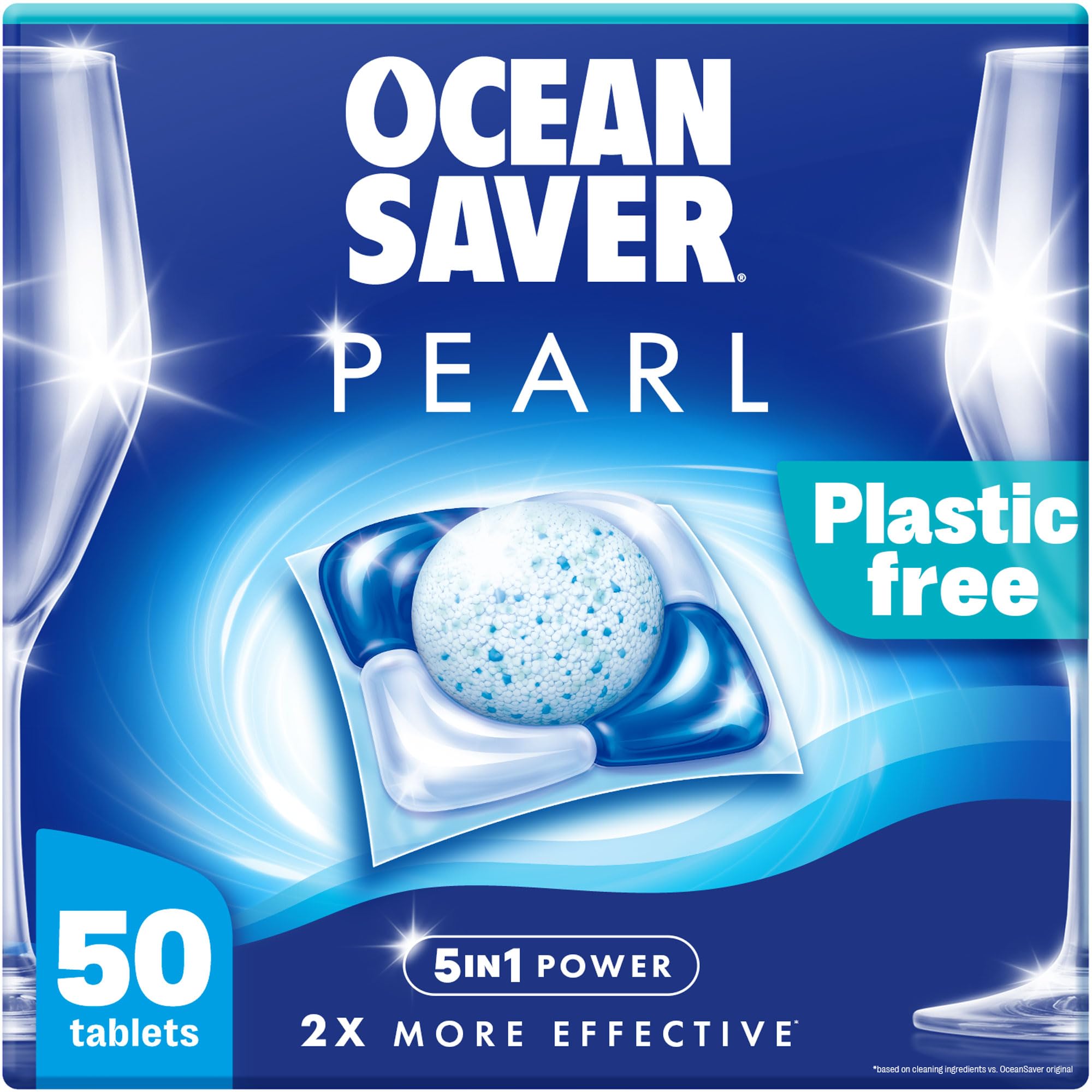 OceanSaver Pearl 5-in-1 Power Umweltfreundliche Geschirrspültabs – 50er-Packung