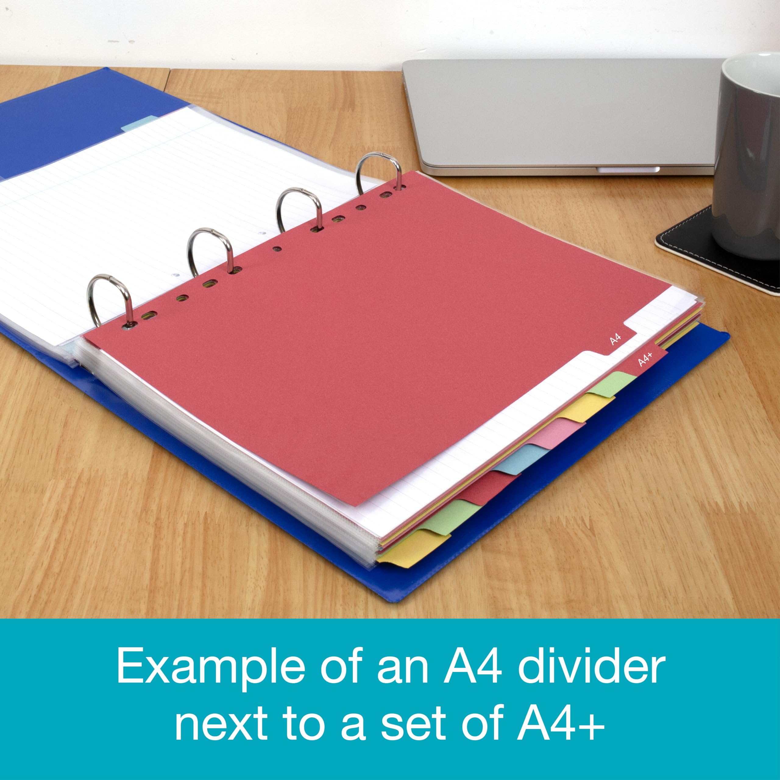 Elba A4+ 10 Part Card Dividers, Assorted Color, 5 Packs of 10 | Durable Cardboard Filing System 5