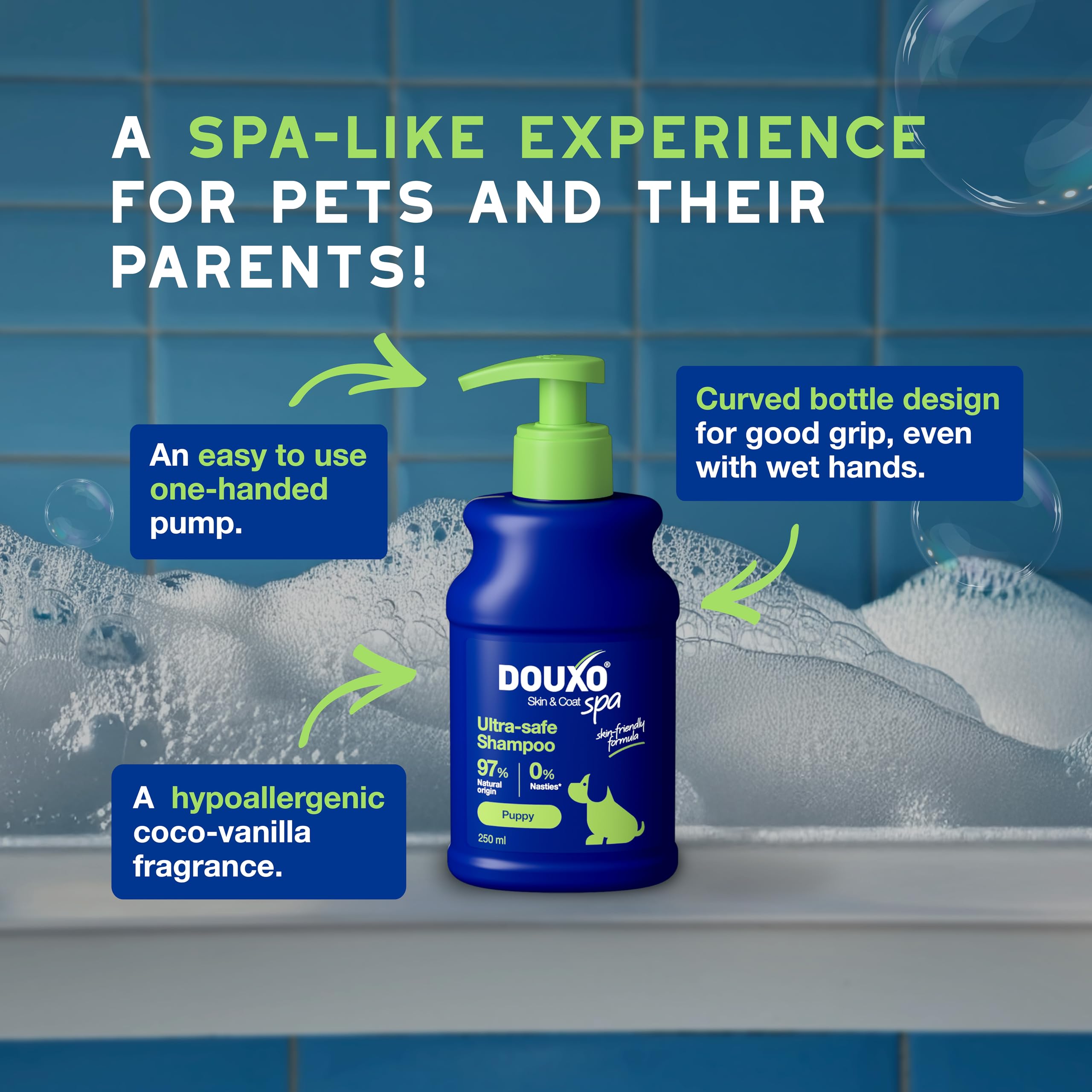 Douxo Skin & Coat SPA Ultra-Safe Puppy Shampoo - 250 ml | Hypoallergenic | Cleansing & Hydrating 5