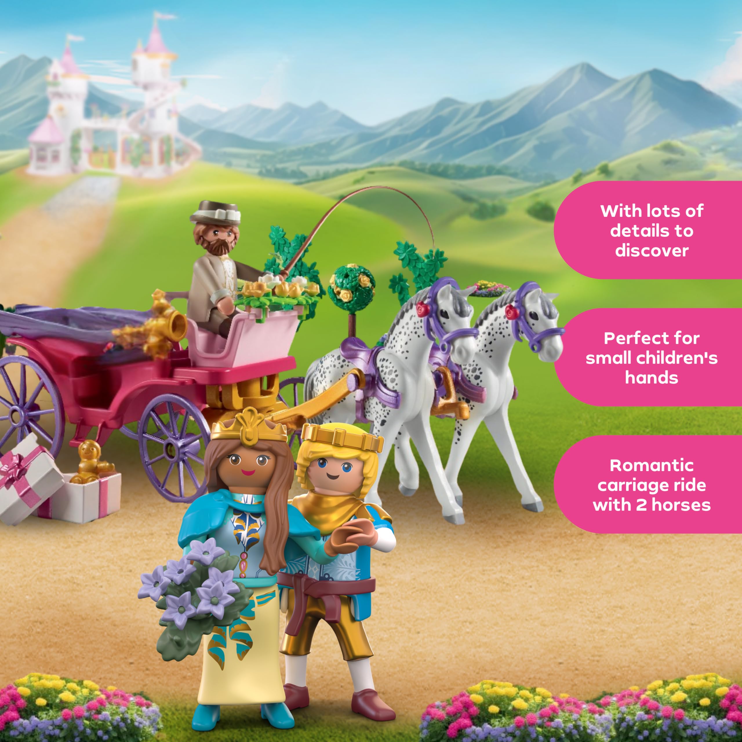 Playmobil Royal Carriage Ride with Princess and Prince Playset | Unisex Children | Ages 3+ 3