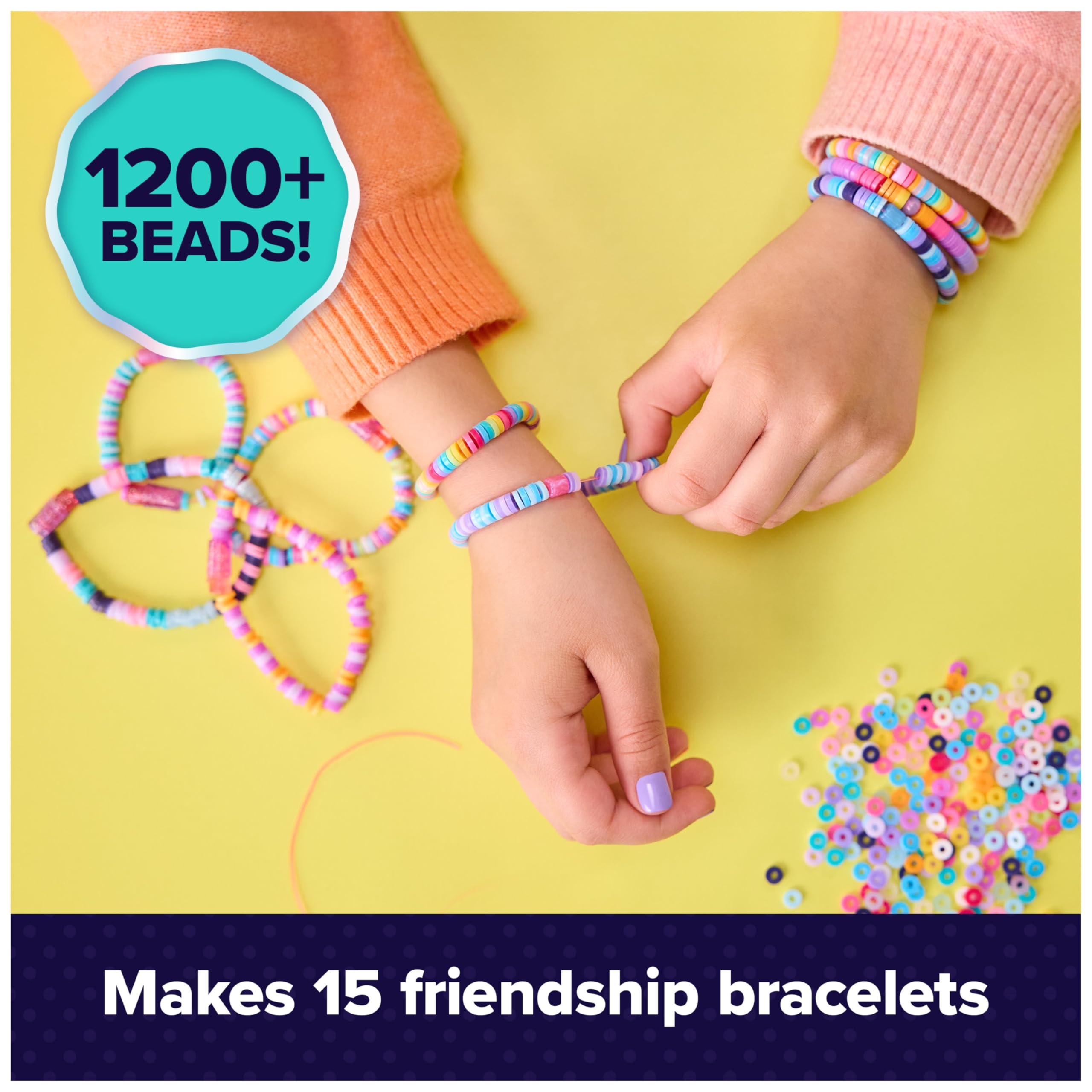 Cool MAKER Stack’d Heishi Studio Bracelet Making Kit - Easy Beading Pen for Kids 8