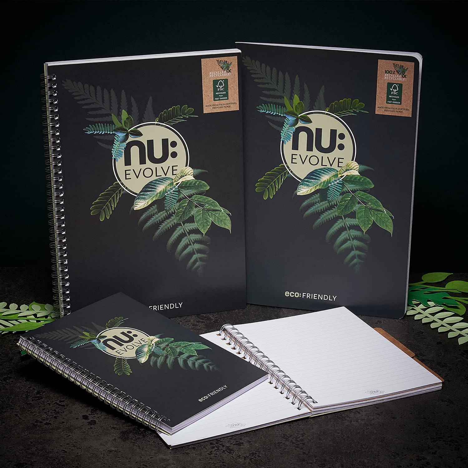 nu: Evolve Recycled Wirebound Notebook - A4 Size, Ruled Pages, Soft Cover | 80gsm Paper 4