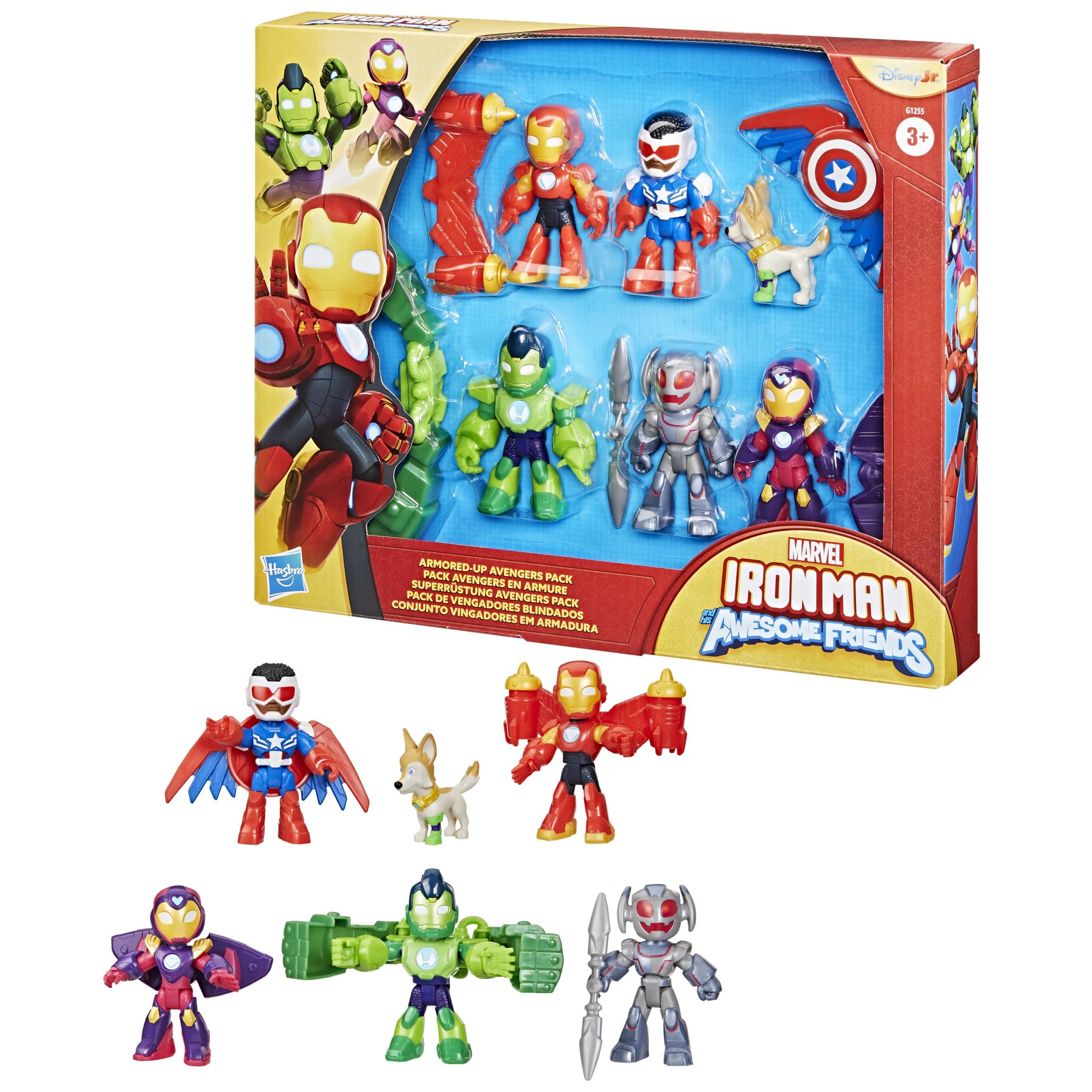 Marvel Iron Man and His Awesome Friends Armored-Up Avengers Pack Action Figures | 6 Figures, 5 Accessories | Ages 3+ 7
