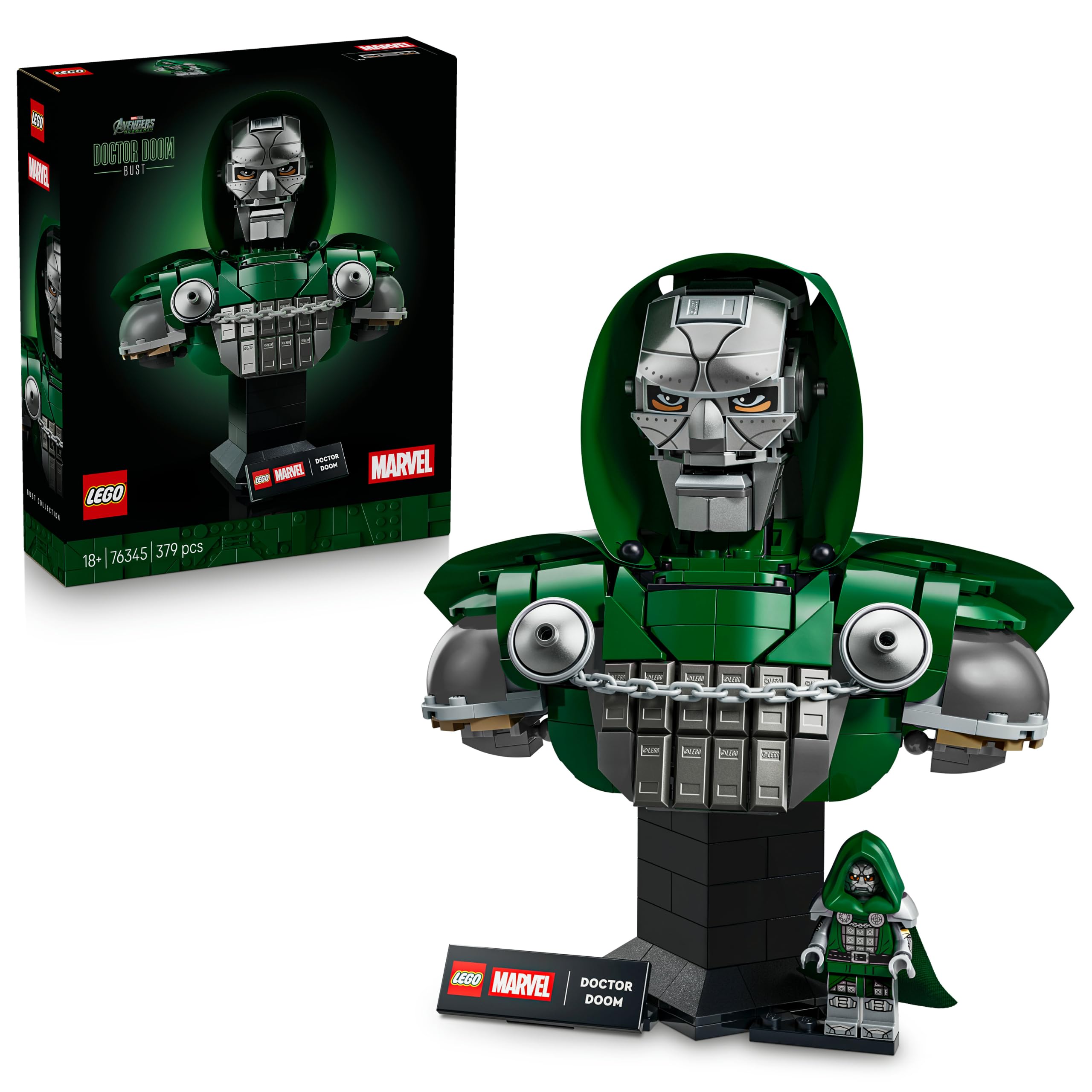 LEGO Marvel Doctor Doom Bust 76345 - Display Model Kit for Adults | Collectible Minifigure & Nameplate | 18+ Age Range 1
