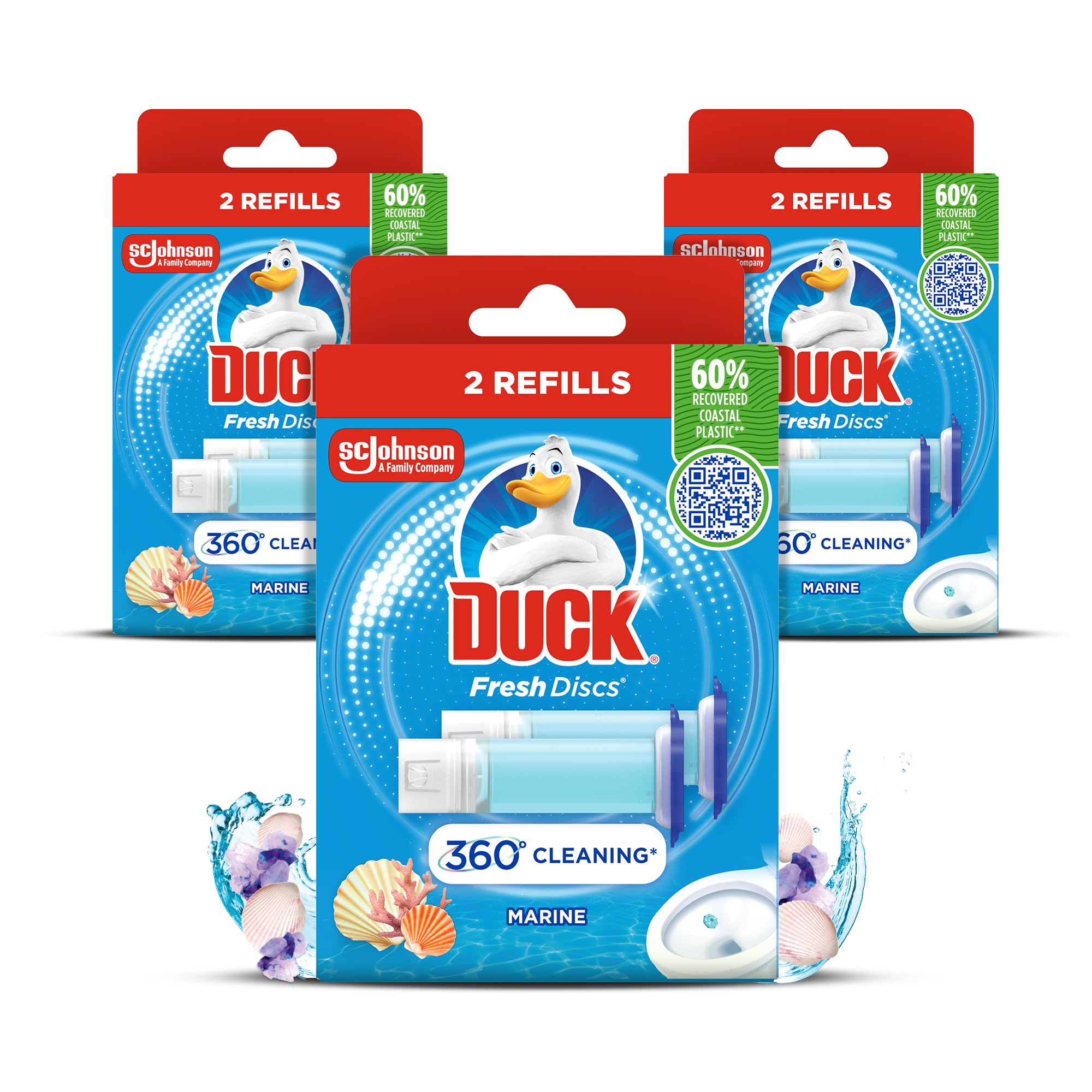 DUCK Fresh Discs Toilet Cleaner Refill Twin Pack - Fights Stains & Prevents Limescale | 216ml Total