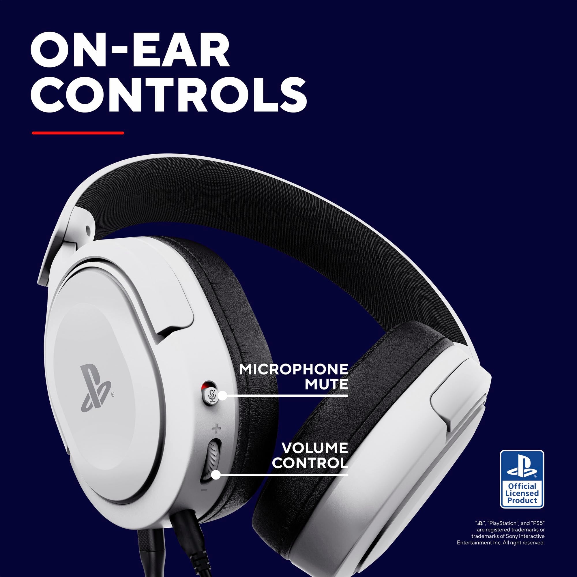 Trust Gaming GXT 498W Forta, offiziell lizenziertes PS5-Gaming-Headset mit 50-mm-Treibern und abnehmbarem Mikrofon 5