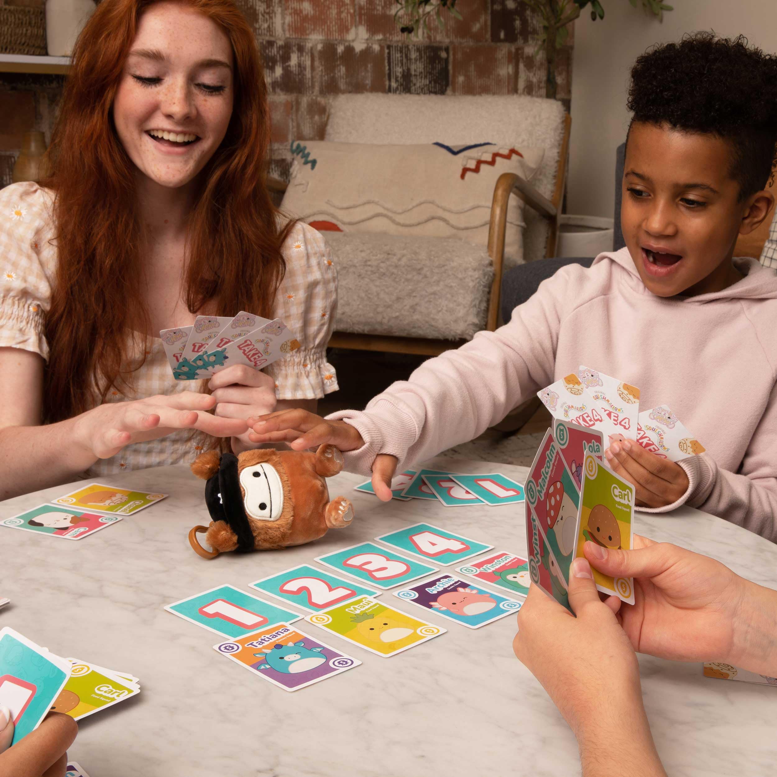WHAT DO YOU MEME? Squishmallows Take4: Fast-Paced Family Card Game | Ages 8+ | Includes Exclusive Plush Benny The Bigfoot