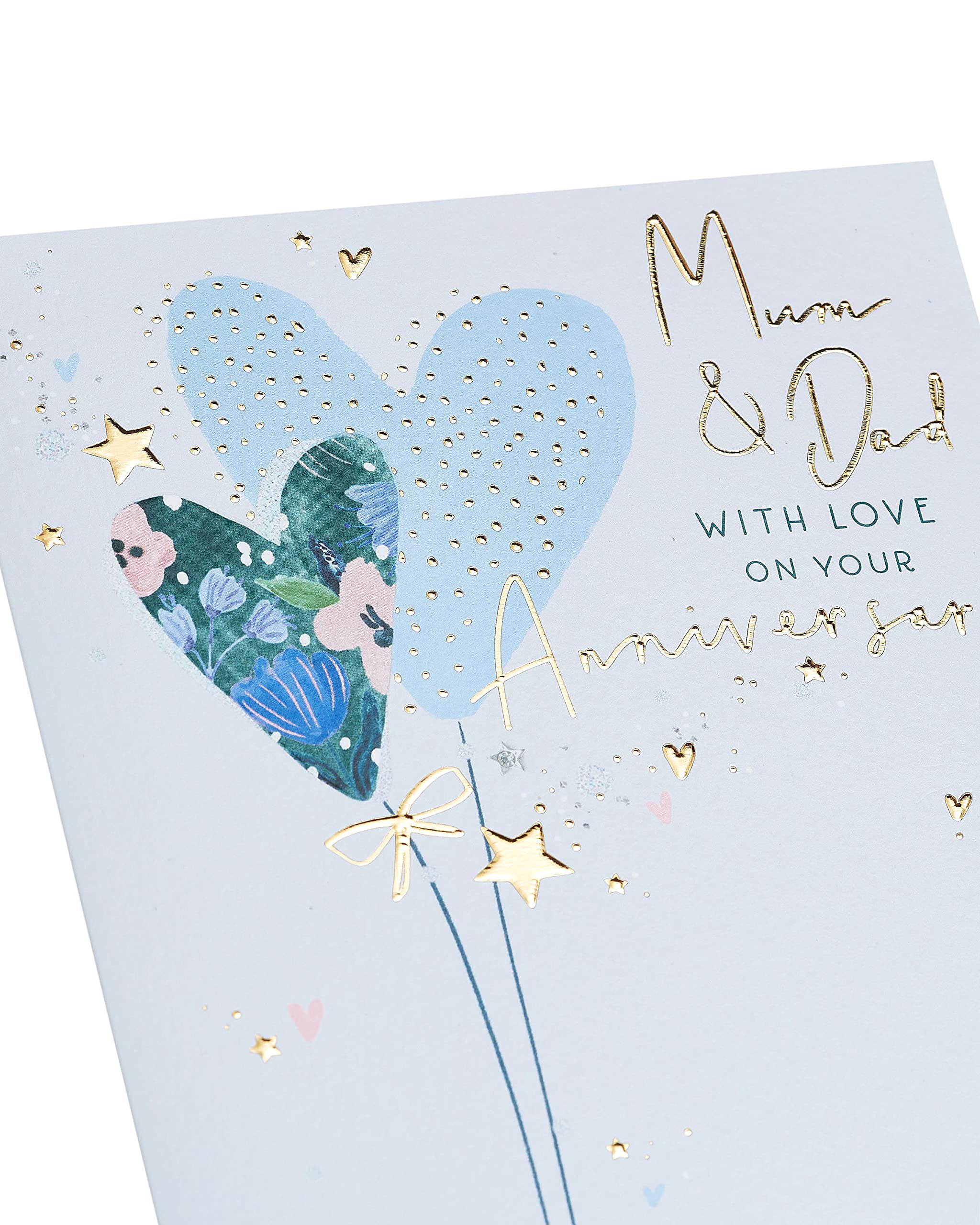 UK Greetings Mum & Dad Anniversary Card with Gold Foil Detailing | 165 x 190 mm 4
