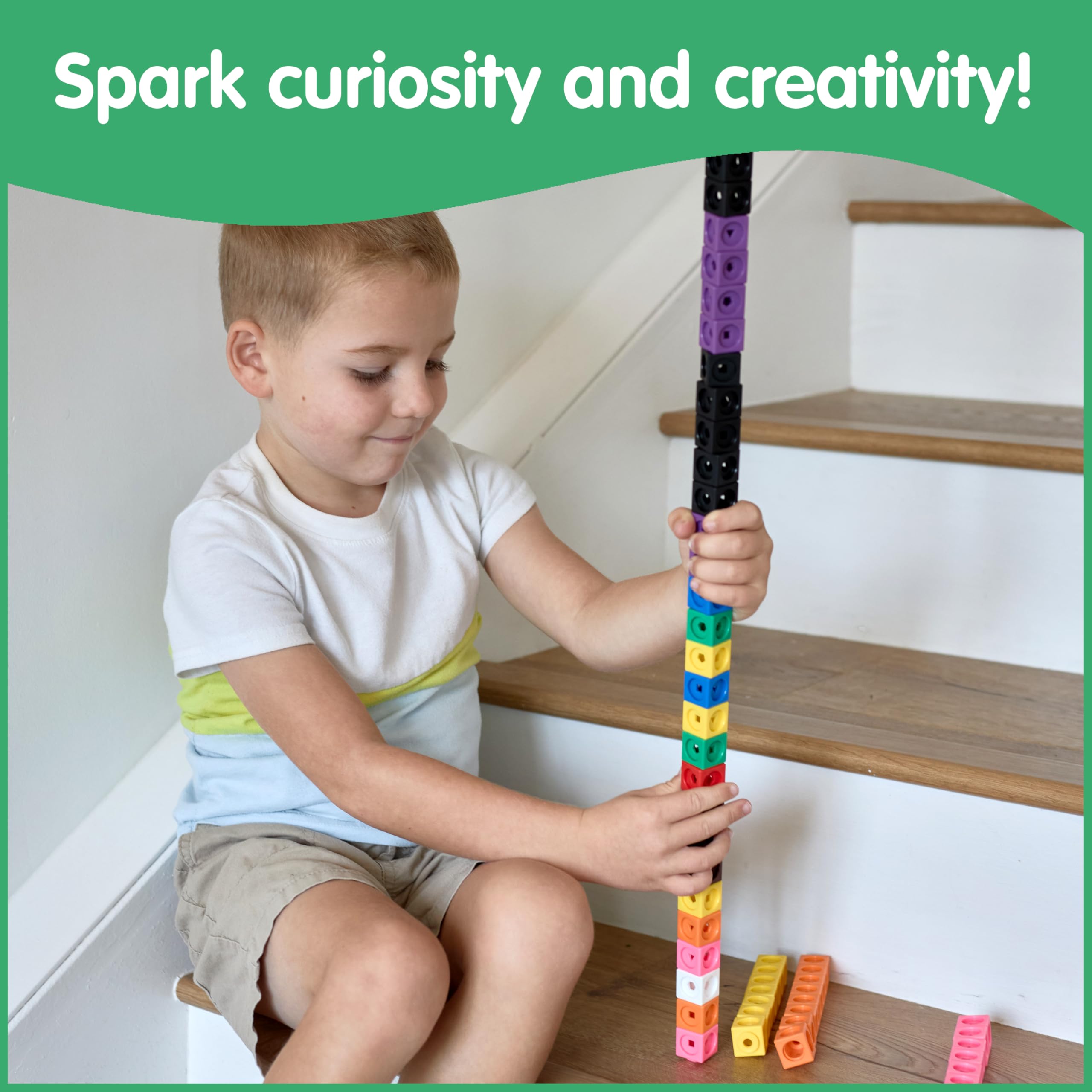 edxeducation Math Cubes - Set of 100 Linking Cubes for Early Maths & STEM | Ages 3+ 7