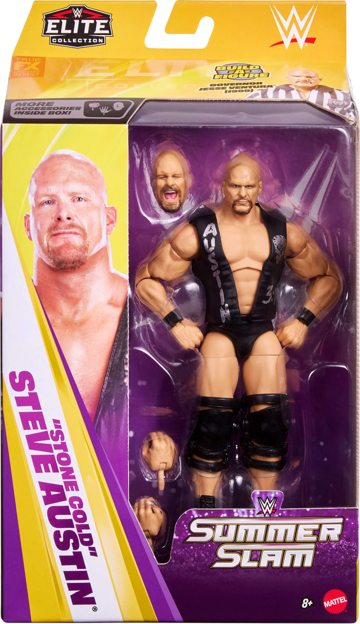 Mattel WWE Elite Collection Action Figure JHX79 - Deluxe Articulation | Interchangeable Hands | TrueFX Face