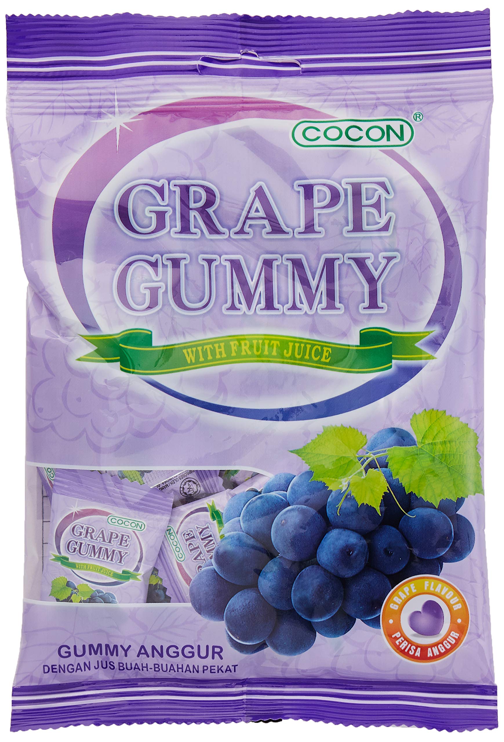 COCON Gummy Grape Jelly Sweets - Made with 5% Grape Juice | Individually Packed | 100 g