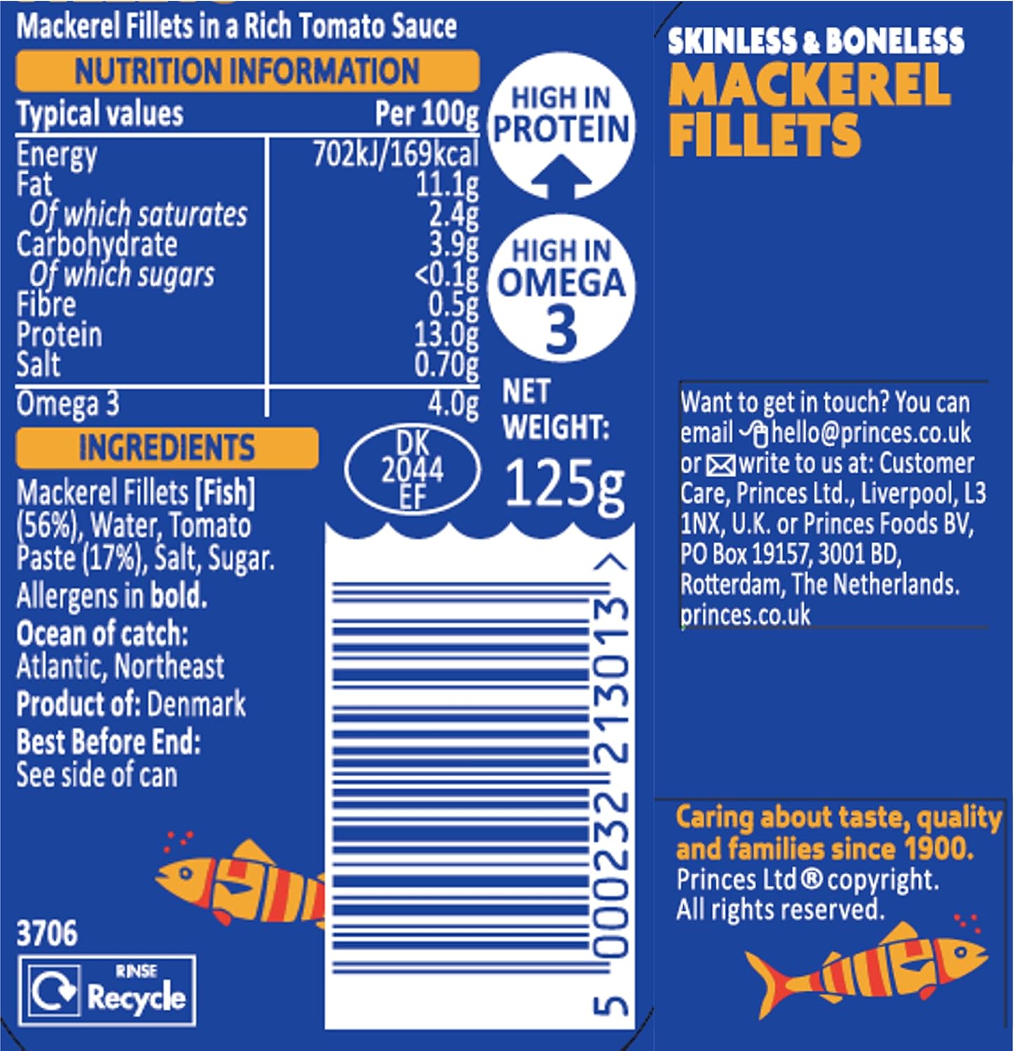 Princes Makrelenfilets in Tomatensauce, 125g, 10er Packung 4