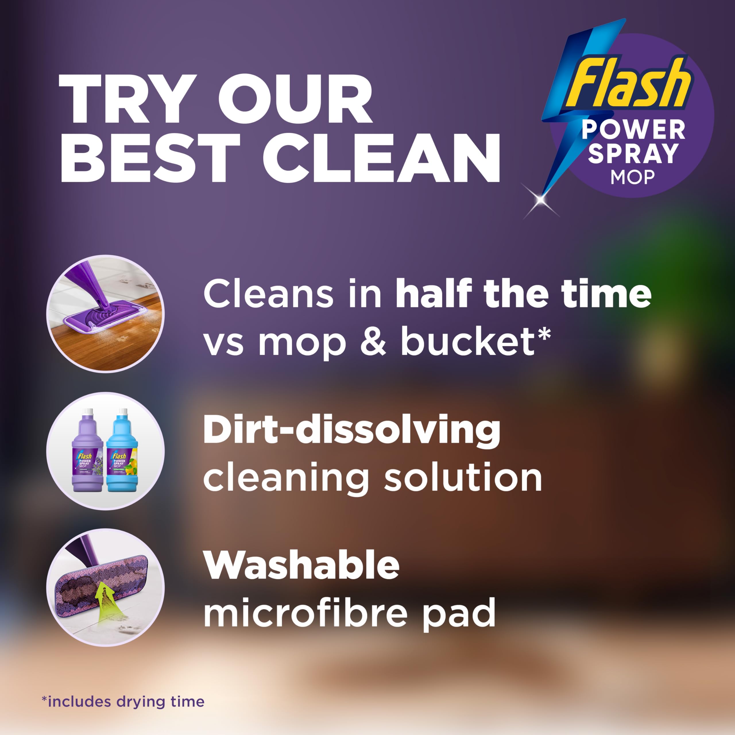 FLASH Power Spray Mop Floor Cleaner Starter Kit | Includes 1 Washable Pad & 2 Disposable Pads 4