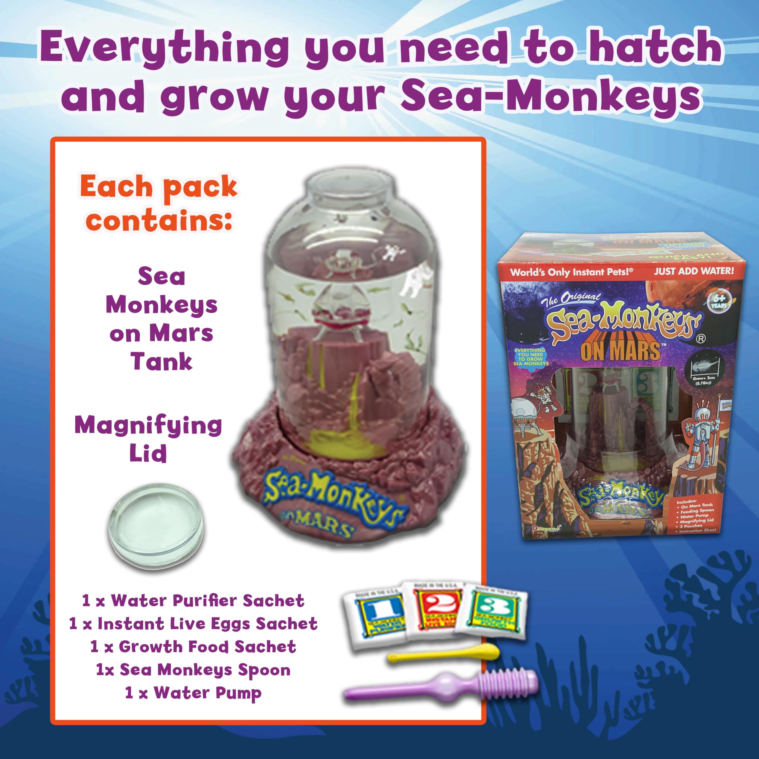 Sea Monkeys On Mars – Züchte deine eigenen Science-Fiction-Haustiere – Wissenschaftsset für Kinder ab 6 Jahren 10