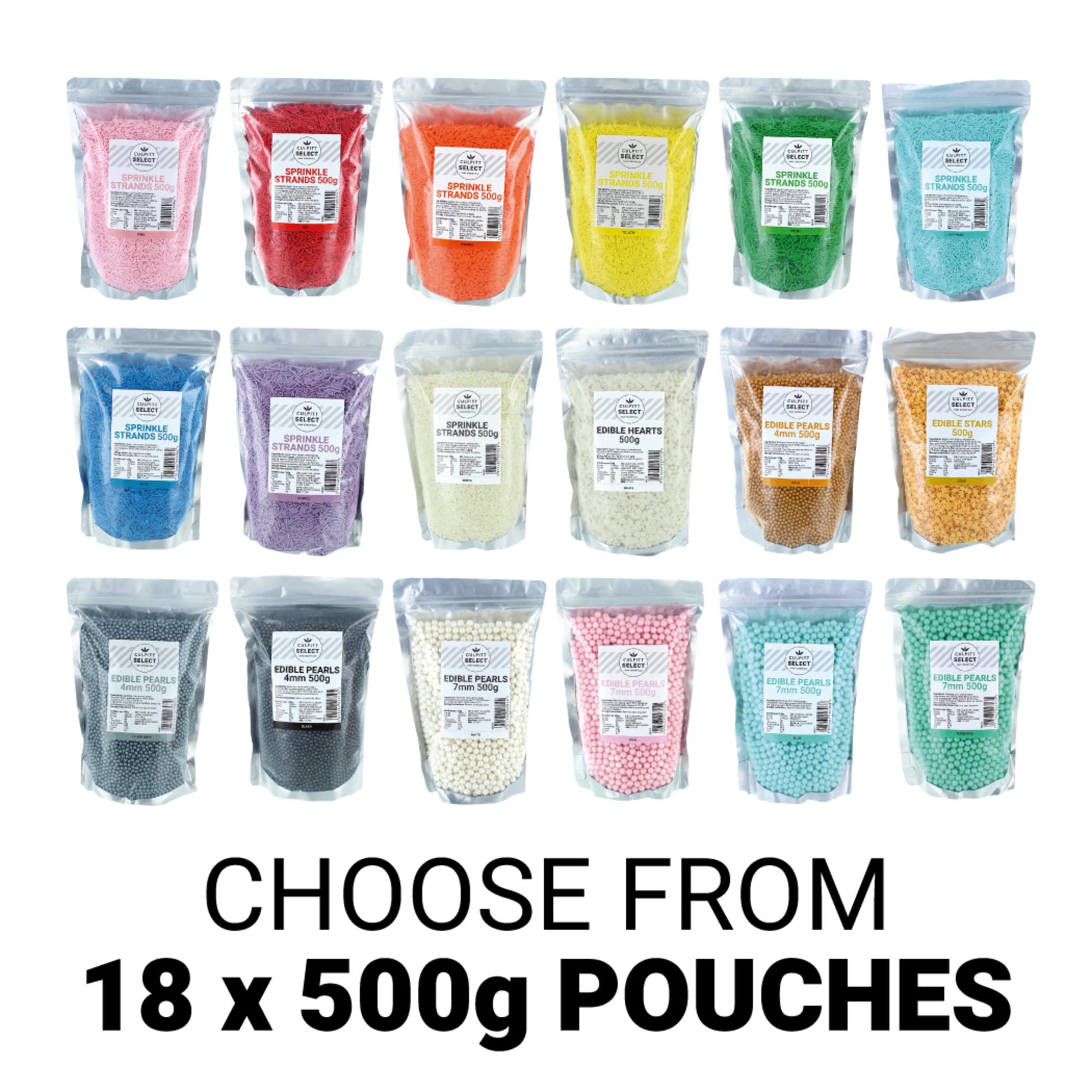 Culpitt Select Pink Sugar Strands Sprinkles - 500g Resealable Pouch | Edible Cake Decoration 5