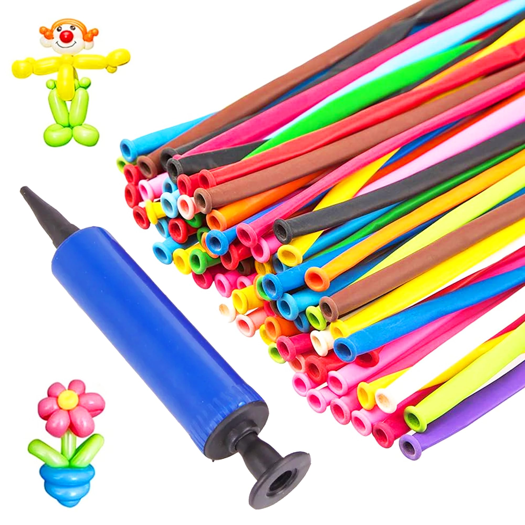 G4GADGET Modelling Balloons Kit - 30-Pack Twist Balloons with Pump | Multicolor Latex 1