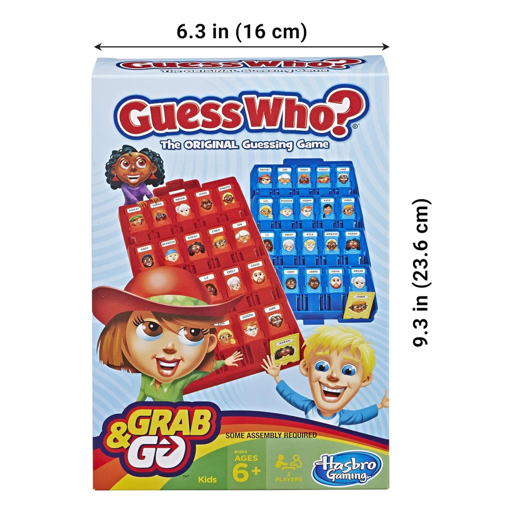 Hasbro Gaming Grab and Go Guess Who? Travel Game | 2 Players | Ages 6+ | Compact 7