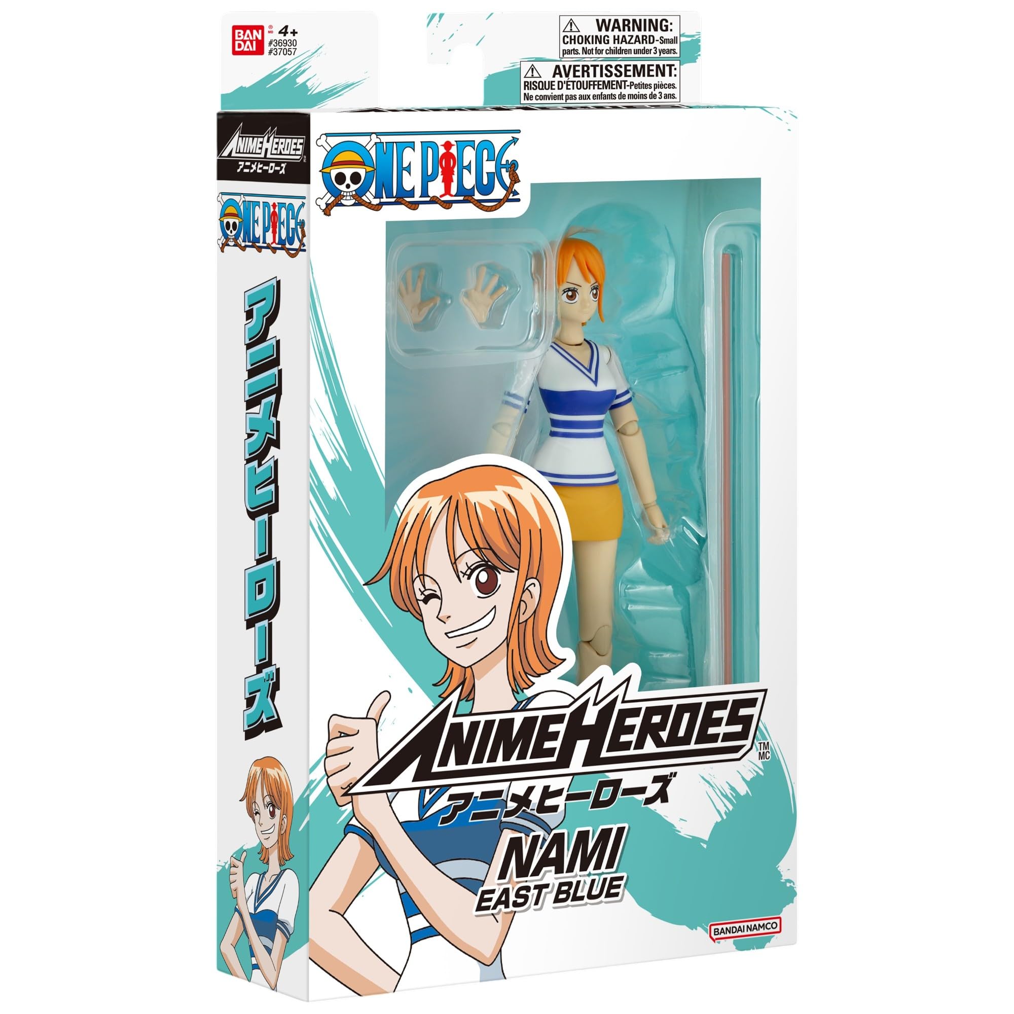 BANDAI Anime Heroes Nami Action Figure - 17cm, East Blue Appearance, Includes Accessories 12