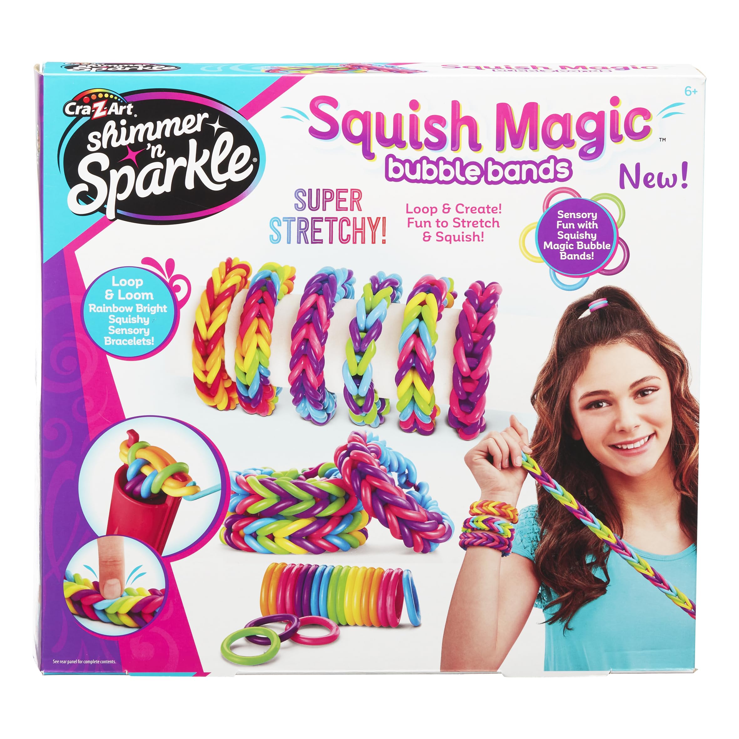 Shimmer and Sparkle Squish Magic Bubble Loom Bastelset – Regenbogenfarbenes, leuchtendes Sinneshandwerk für Kinder 6