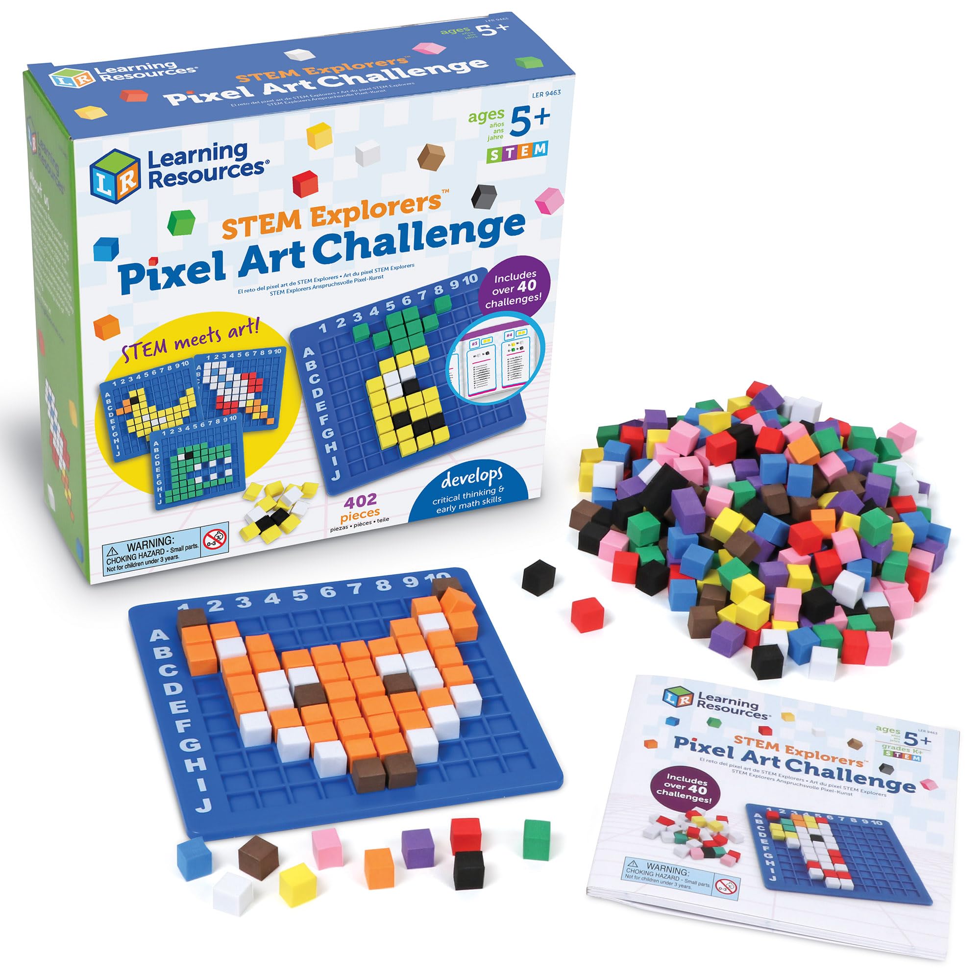 Learning Resources STEM Explorers Pixel Art Challenge - 400+ Pieces, Ages 5+ 1