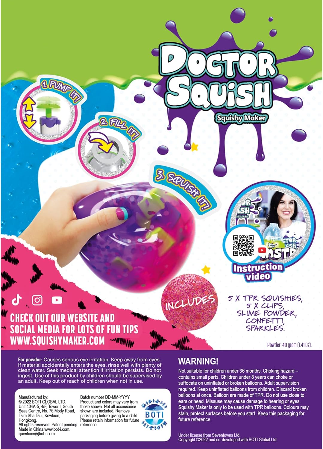 John Adams Doctor Squish Squishy Maker Nachfüllpackung | DIY-Squishy-Set mit Schleimpulver, TPR-Squishies, Glitzer und Konfetti für kreatives Spielen 6