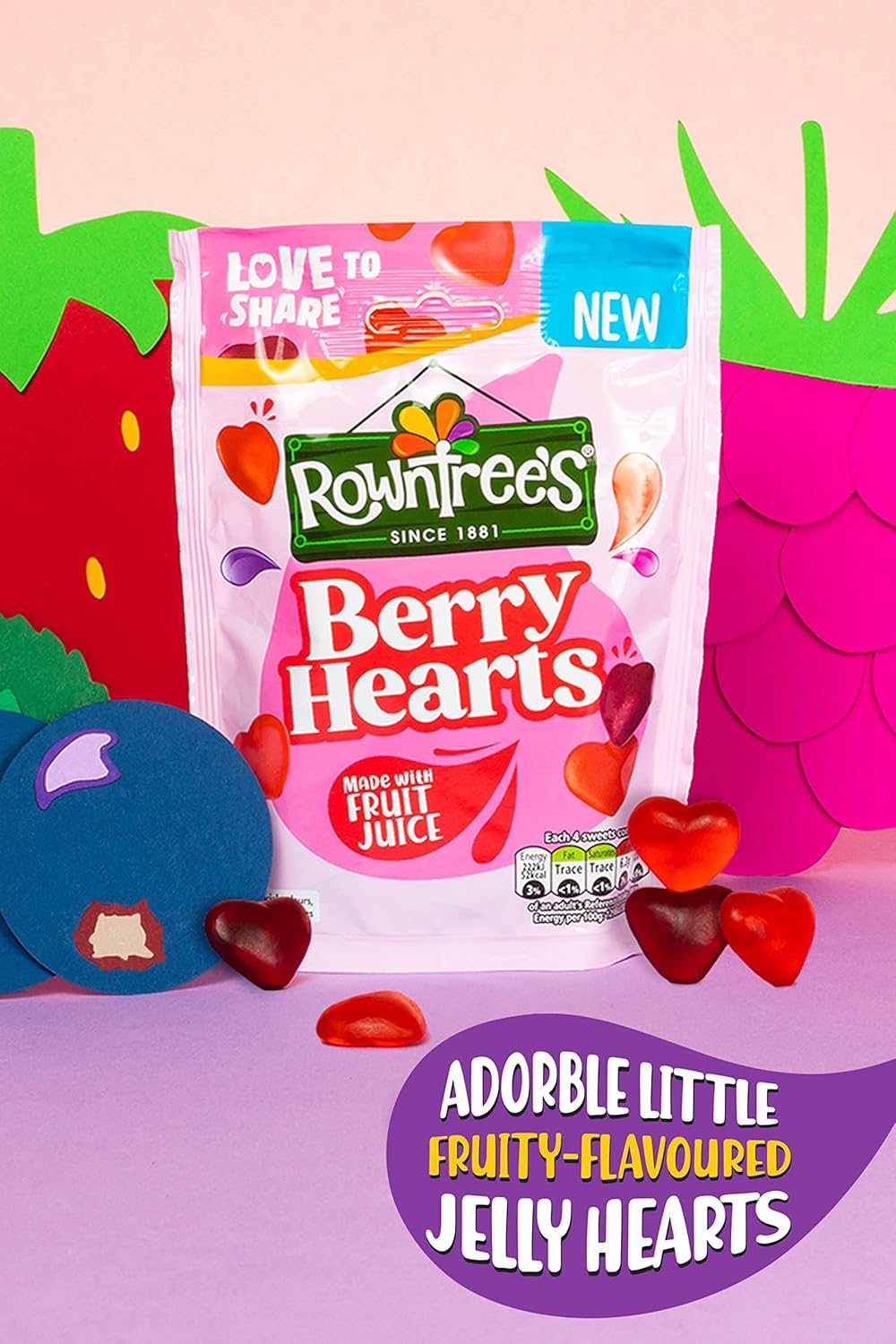 Nestlé Rowntree's Berry Hearts Fruchtige Kaubonbons, 115 g 5