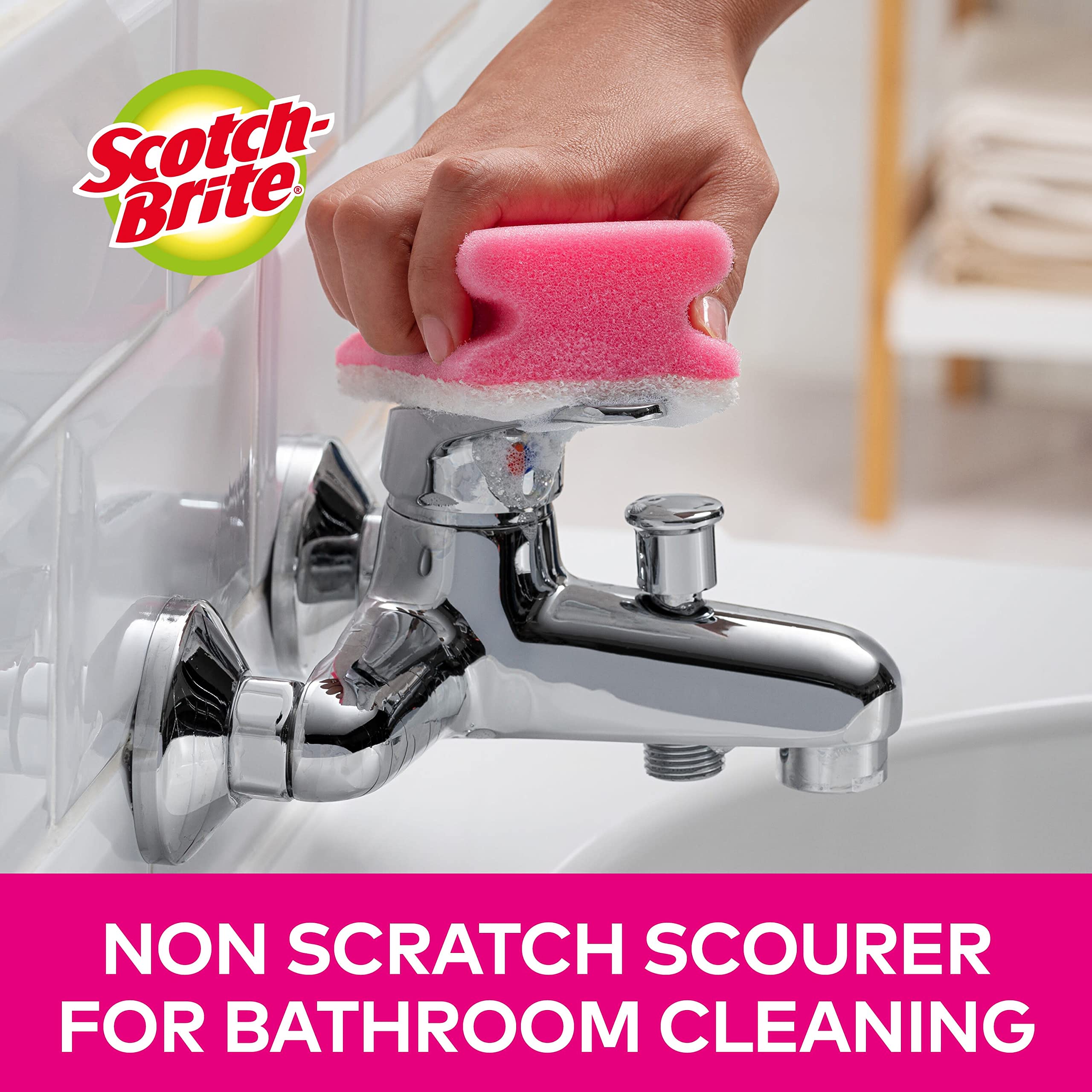 Scotch-Brite Bath Scrub Sponge - Non-Scratch Cleaning for Delicate Surfaces | 16 Pack 4