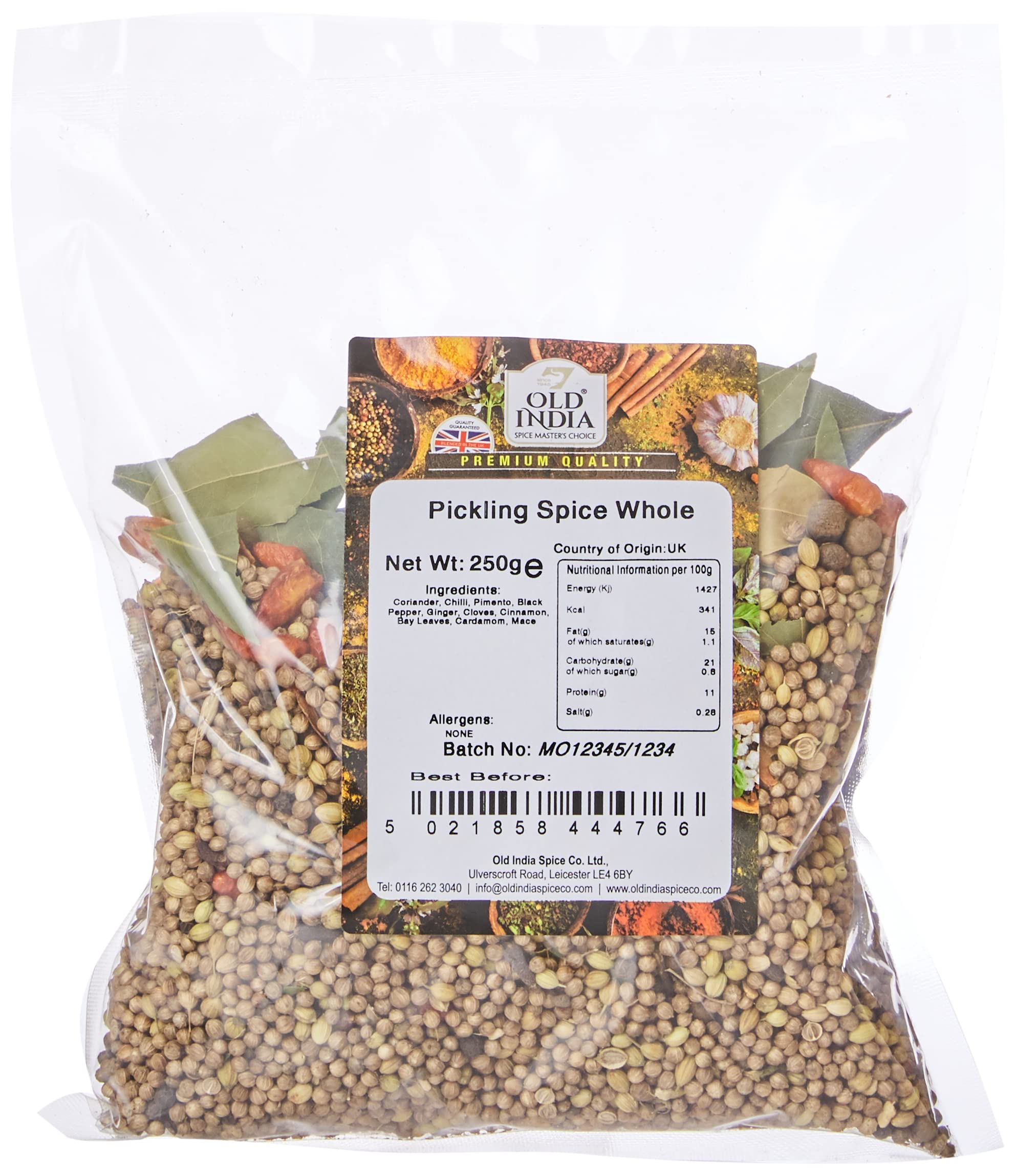 Old India Pickling Spice Whole - 250g Natural Additive Free Mixed Spice Blend