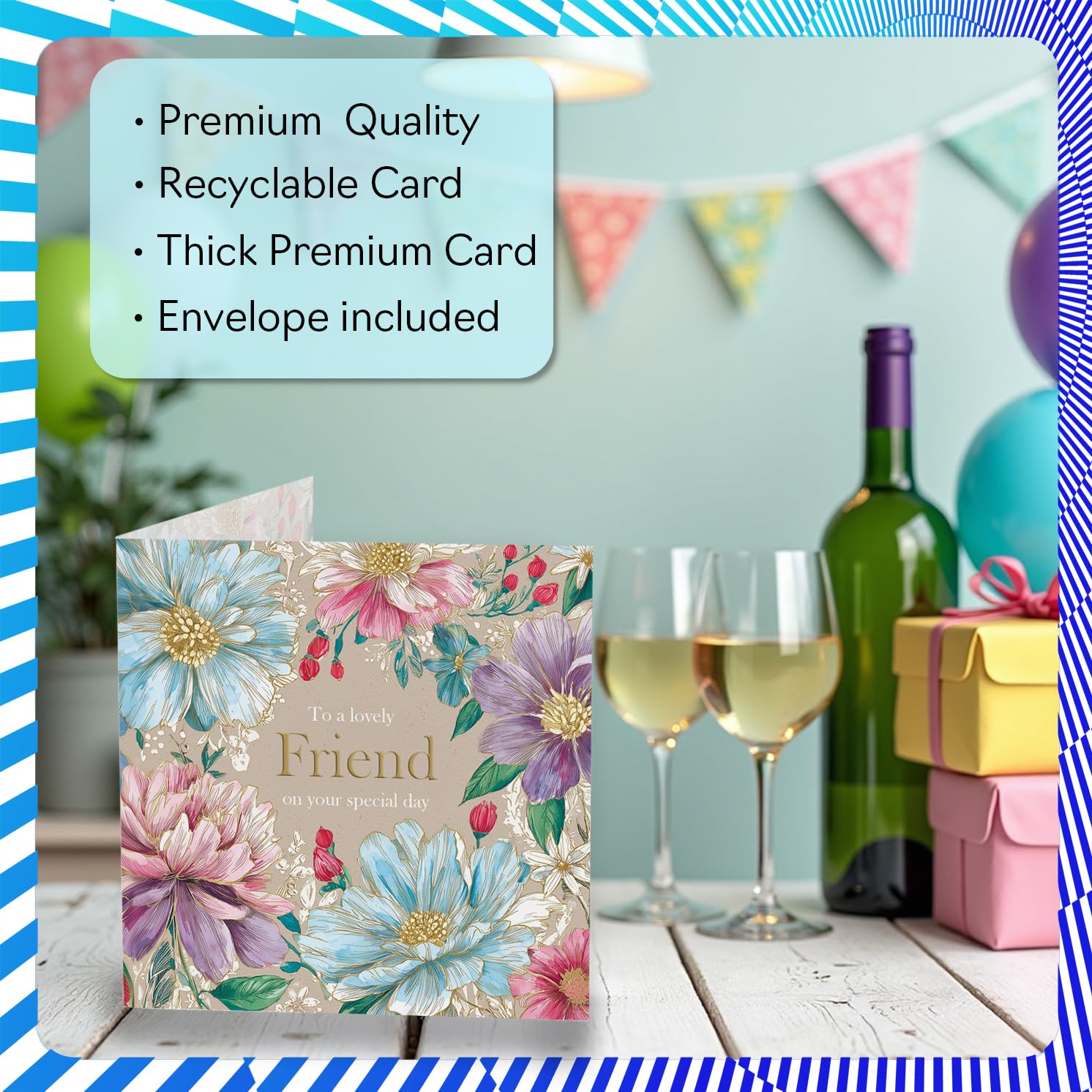 Stuff4 Friend Birthday Card - Special Greetings | 145mm x 145mm | Uncoated Interior 3