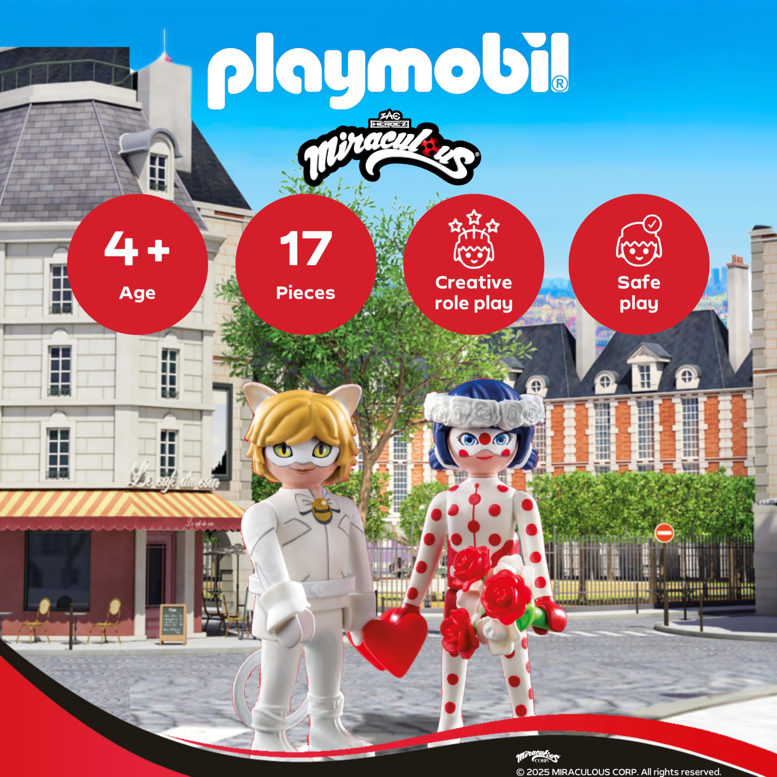 Playmobil Miraculous Ladybugs & Cat Noir's Wedding Playset | Ages 4+ | Model 71865